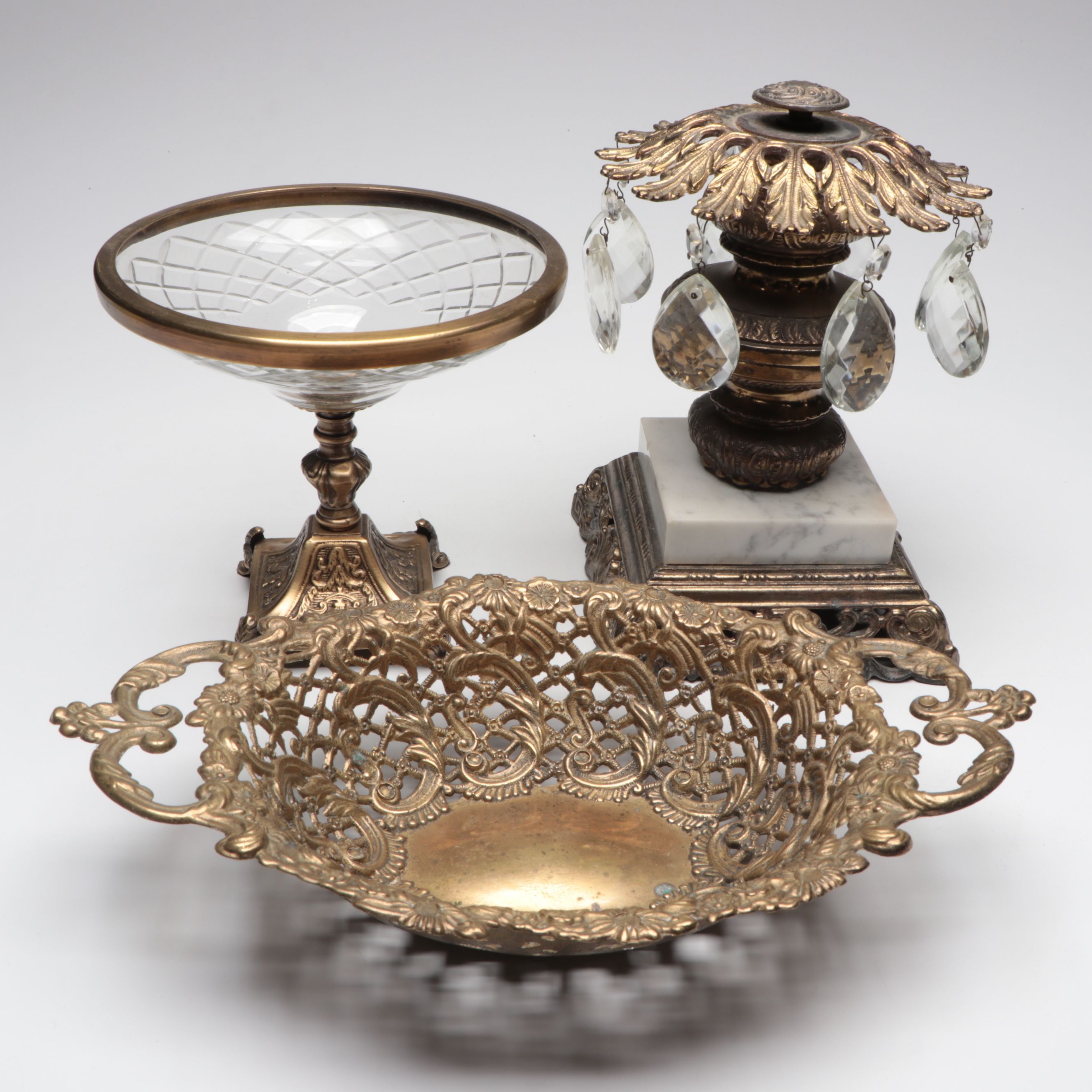 Hollywood Regency Style Ormolu Table Accessories