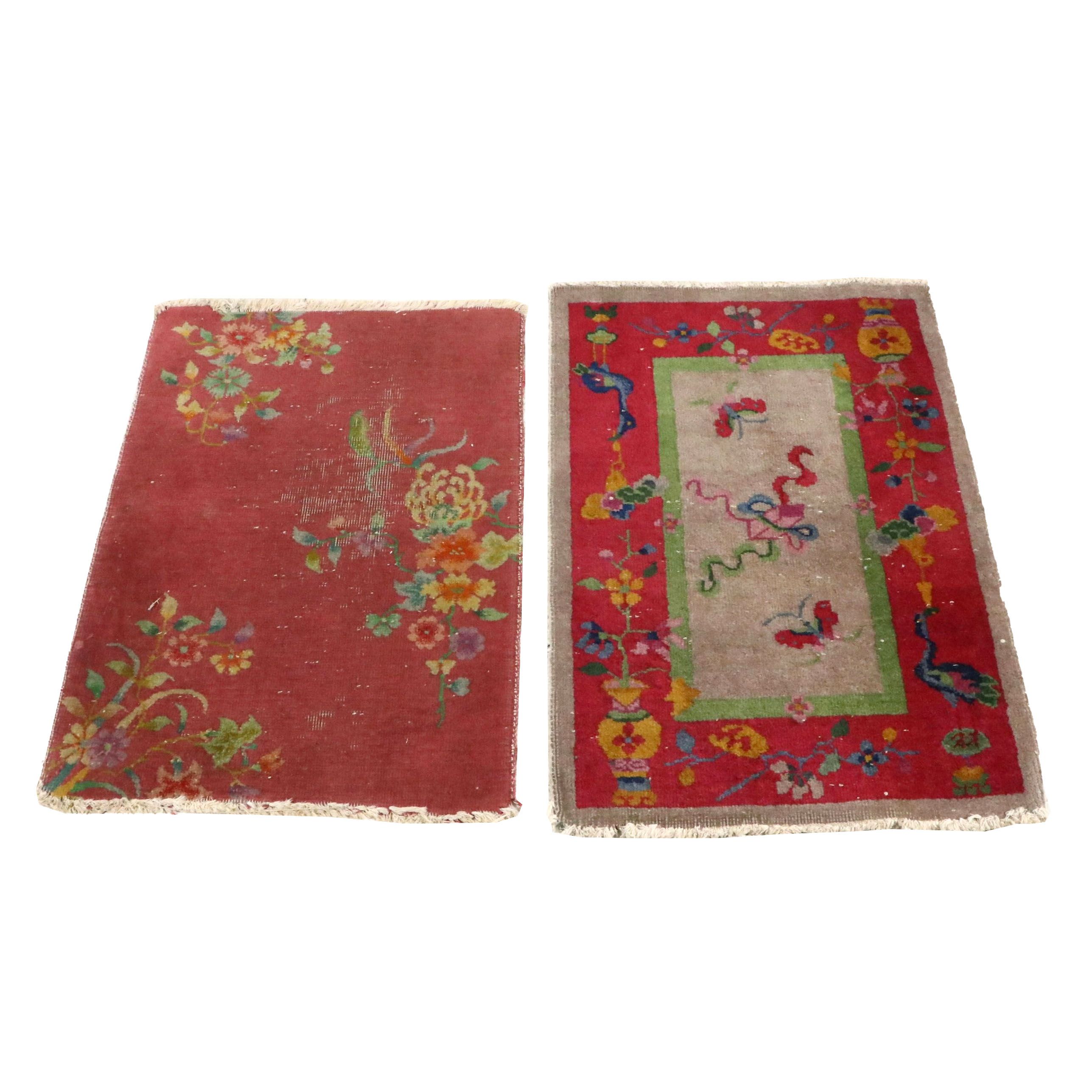 1'11 x 3' Hand-Knotted Chinese Peking with Tibetan Floral Accent Rugs