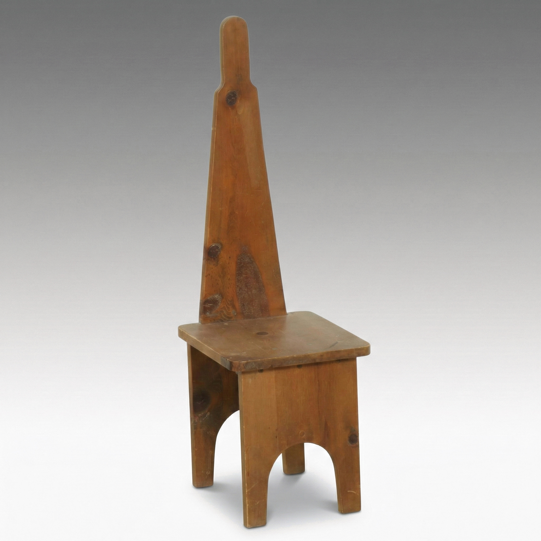 Shaker Style Knotty Pine High-Back Step Stool