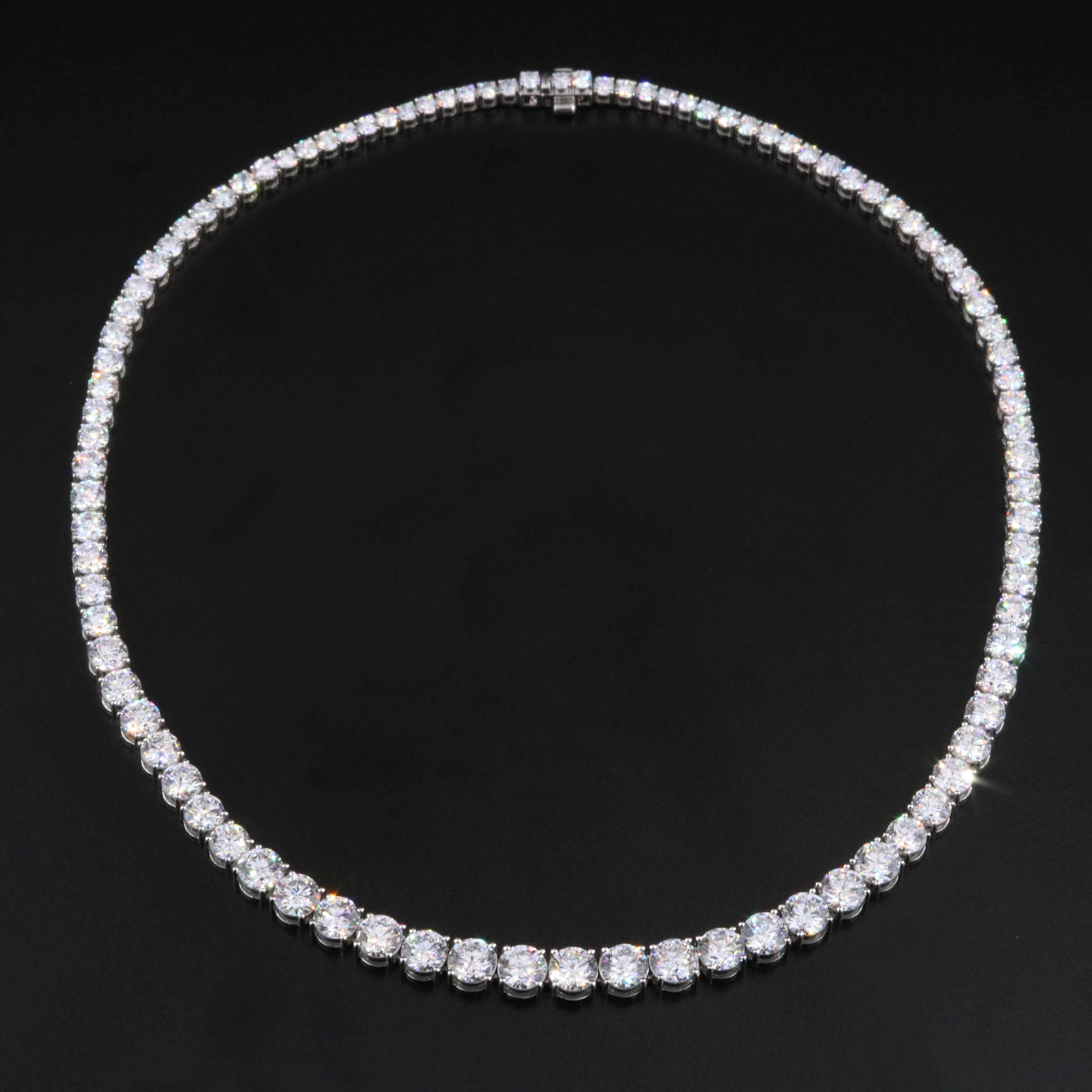 Platinum 30.47 CTW Lab Grown Diamond Riviére Necklace