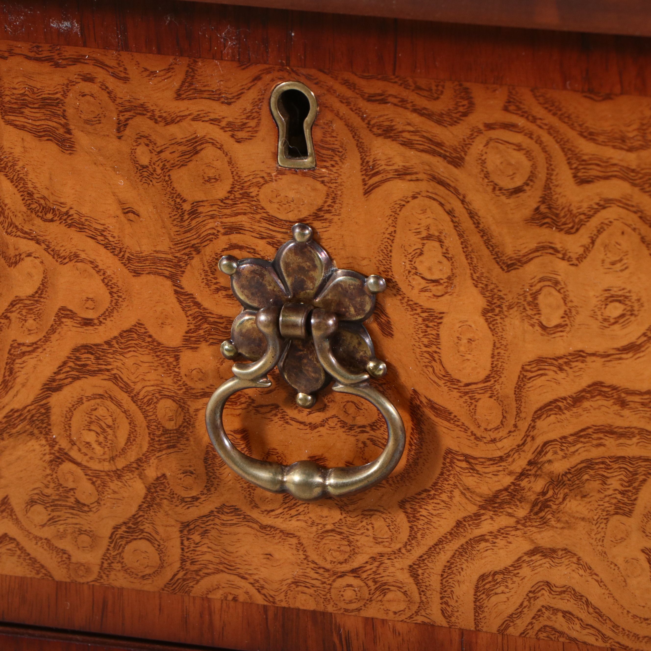 William & Mary Style Inlaid Burl Walnut Chest of Drawers