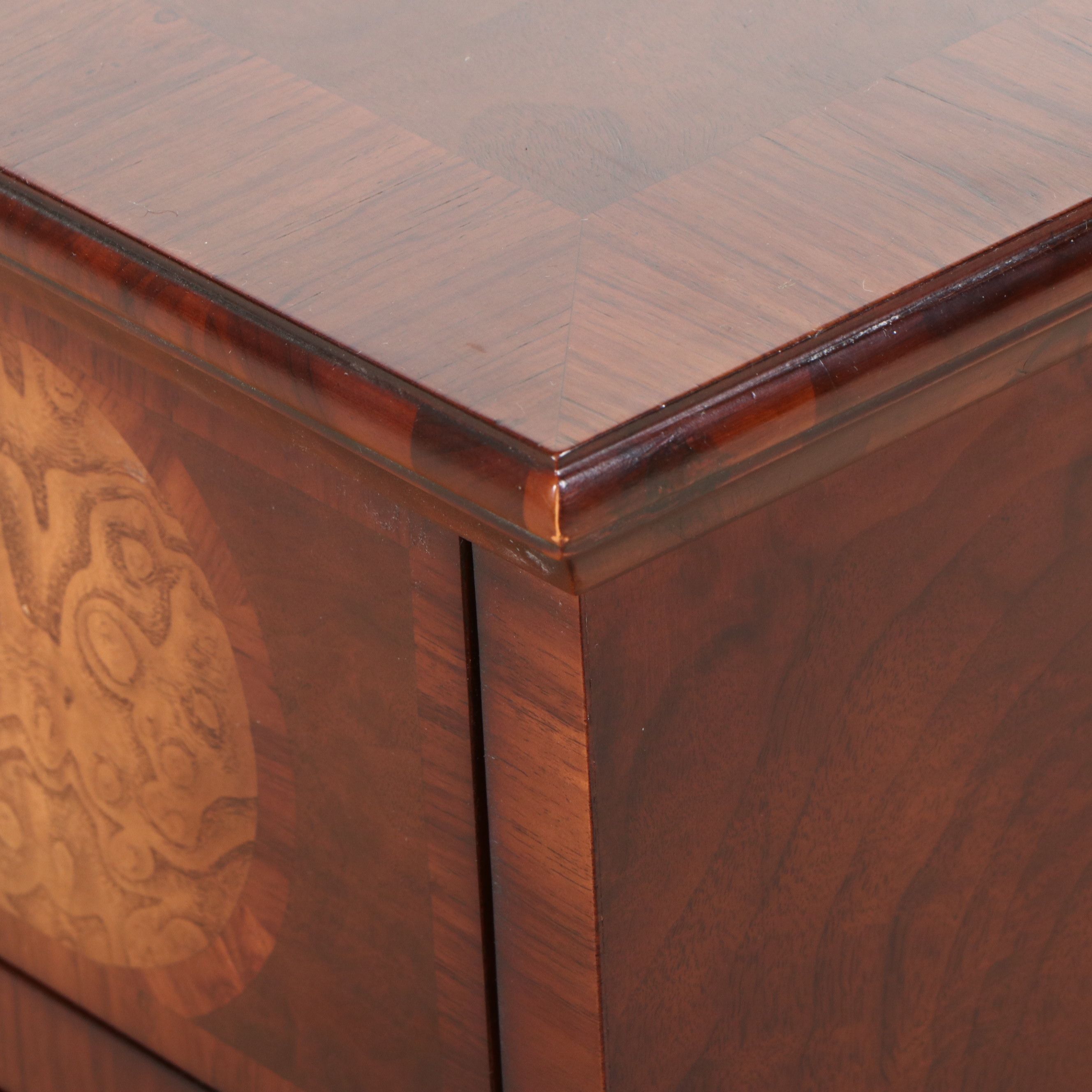 William & Mary Style Inlaid Burl Walnut Chest of Drawers