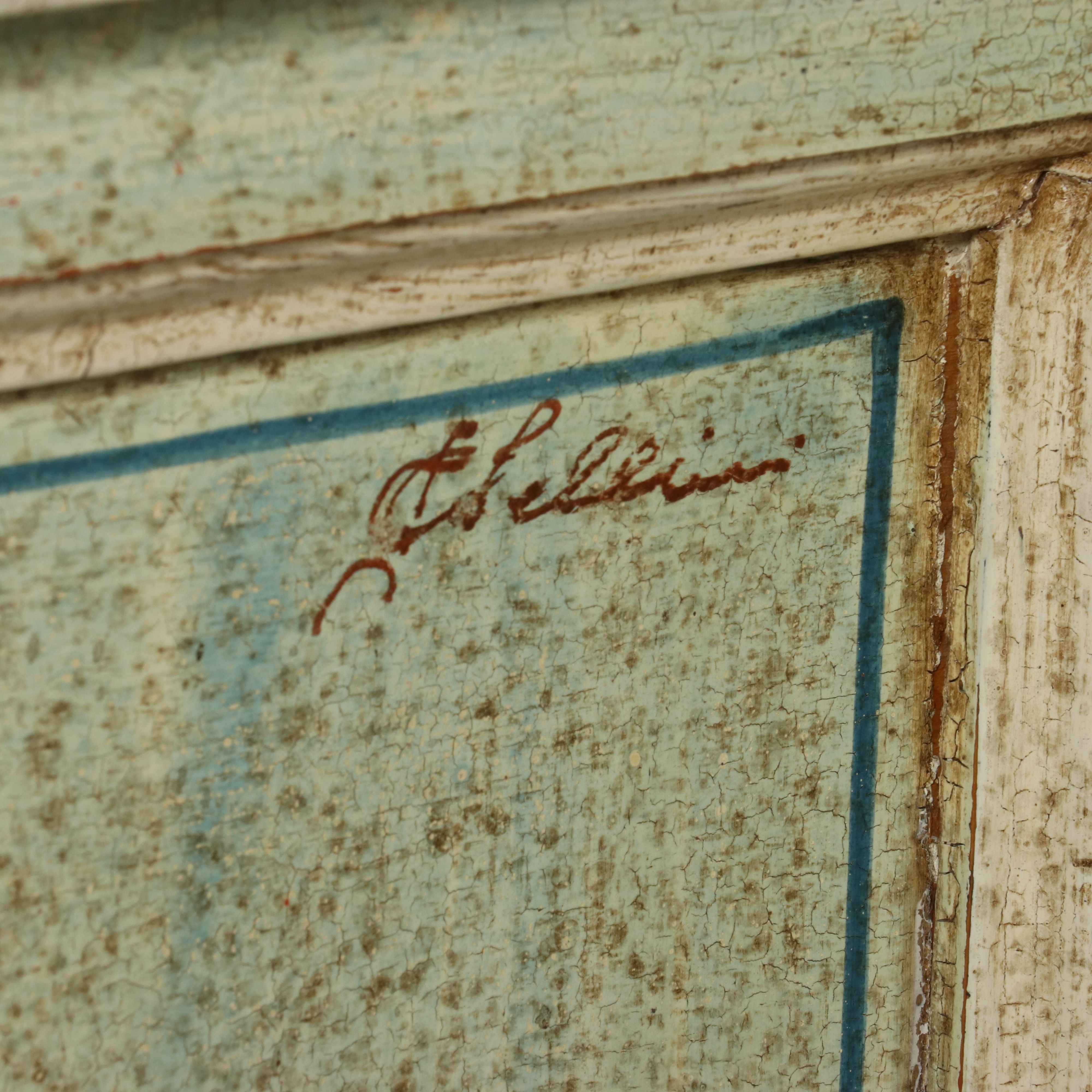 Italian Neoclassical Style Hand-Painted Distressed Seven-Drawer Semainier