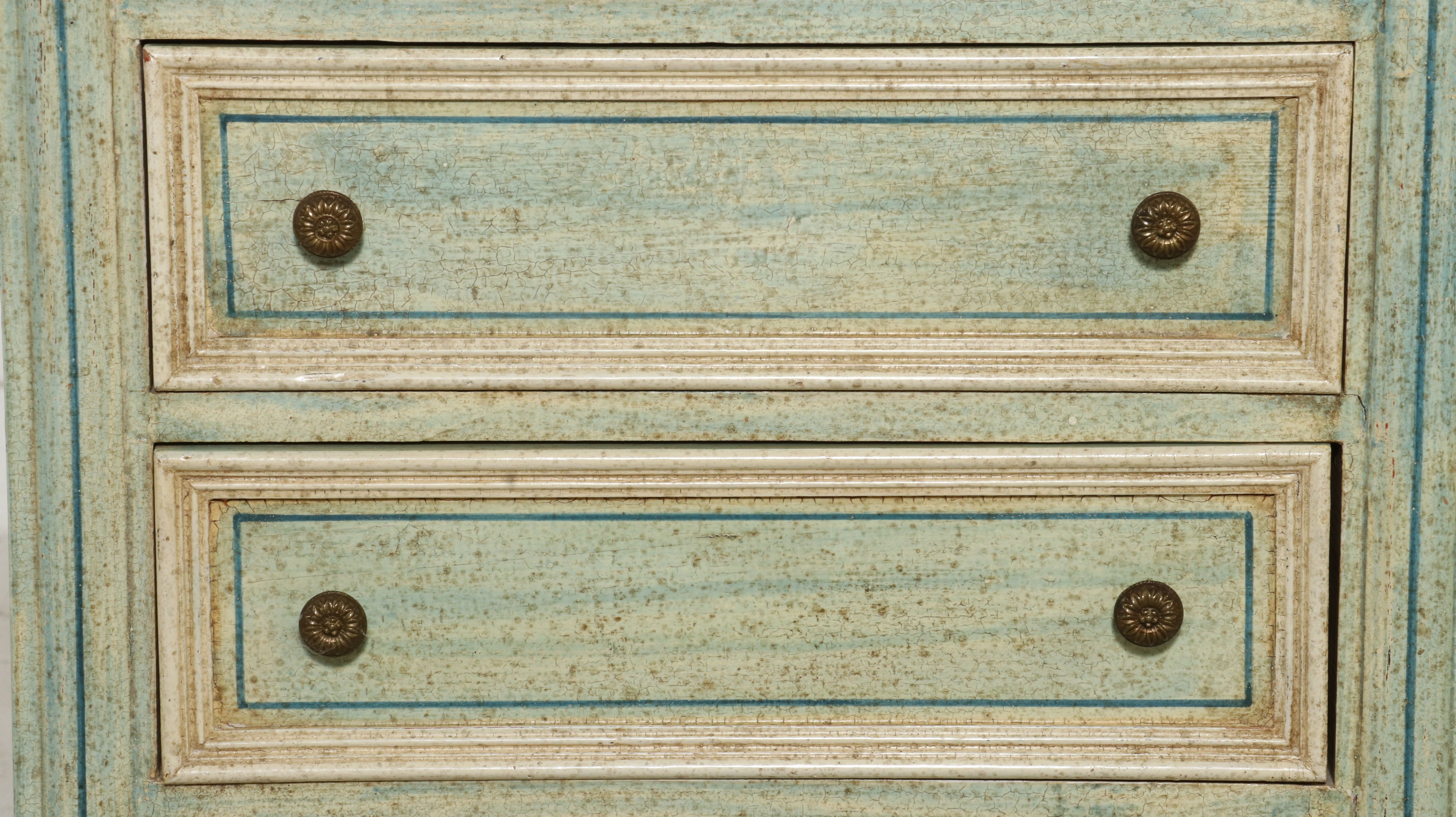 Italian Neoclassical Style Hand-Painted Distressed Seven-Drawer Semainier