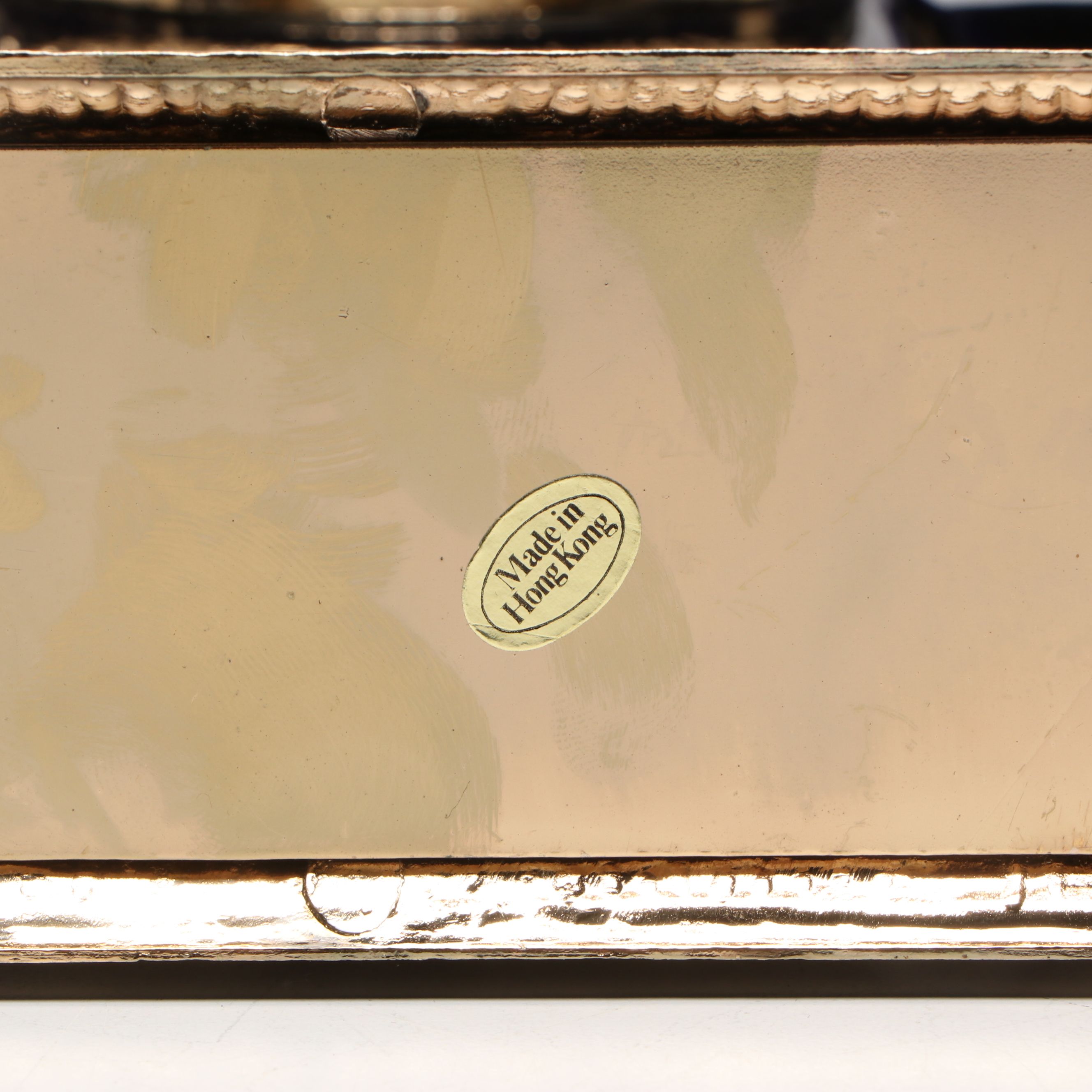 Sheratonn Gold Plate Candelabra and Snuffer with Victorian Style Mantel Clock