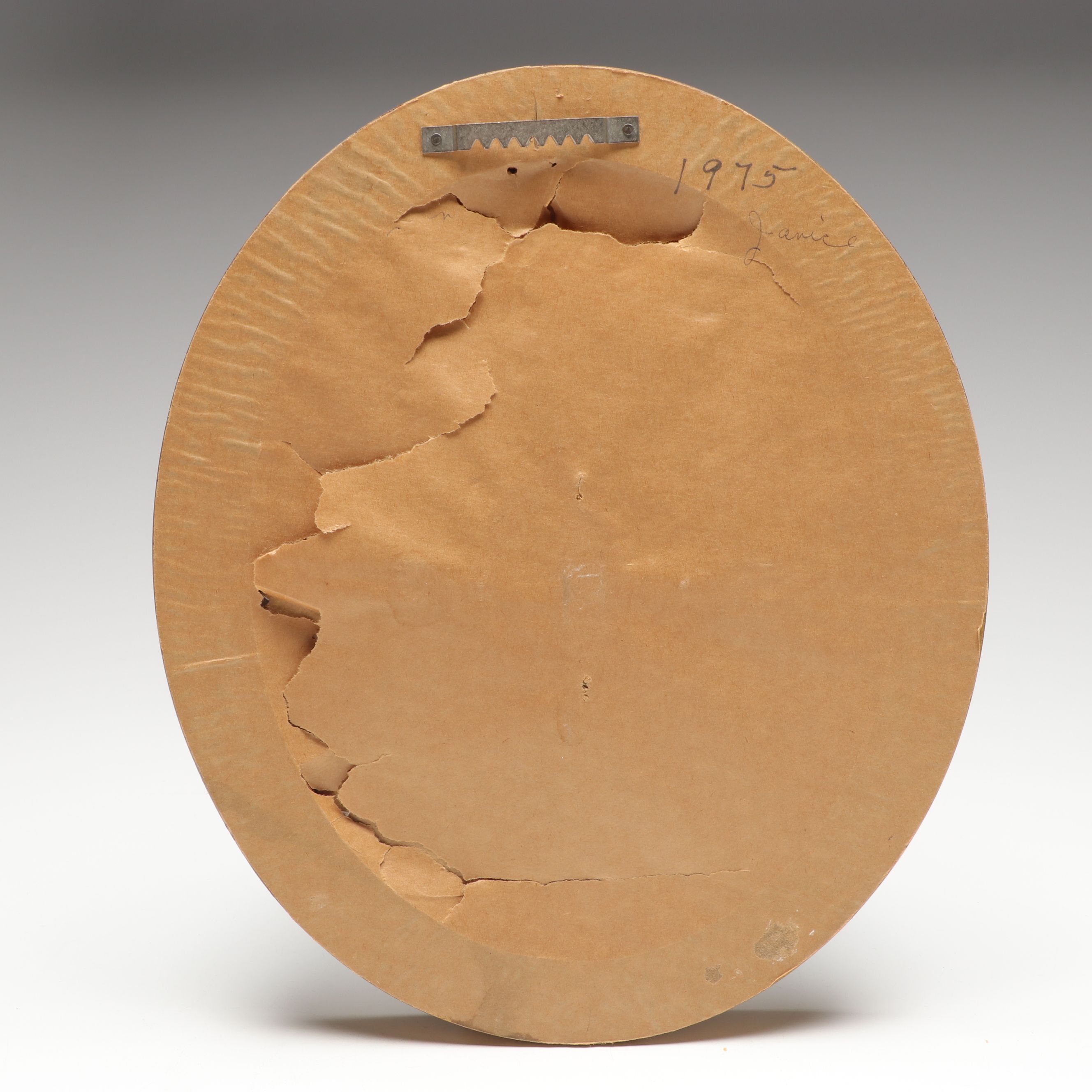 Transfer-Print Porcelain Miniature of Women and Minstrel in Giltwood Frame