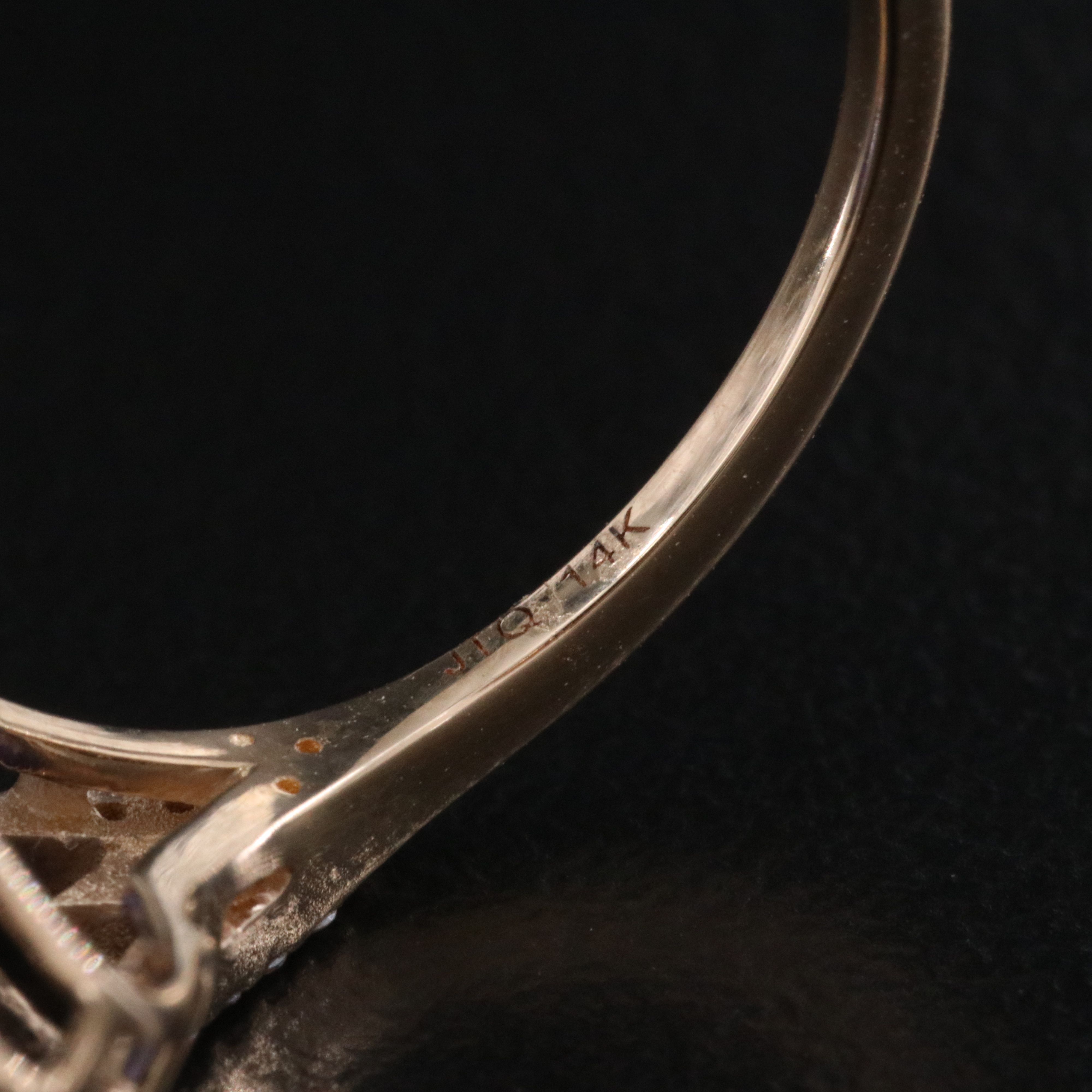 14K 3.68 CT Lab Grown Sapphire and Moissanite Ring