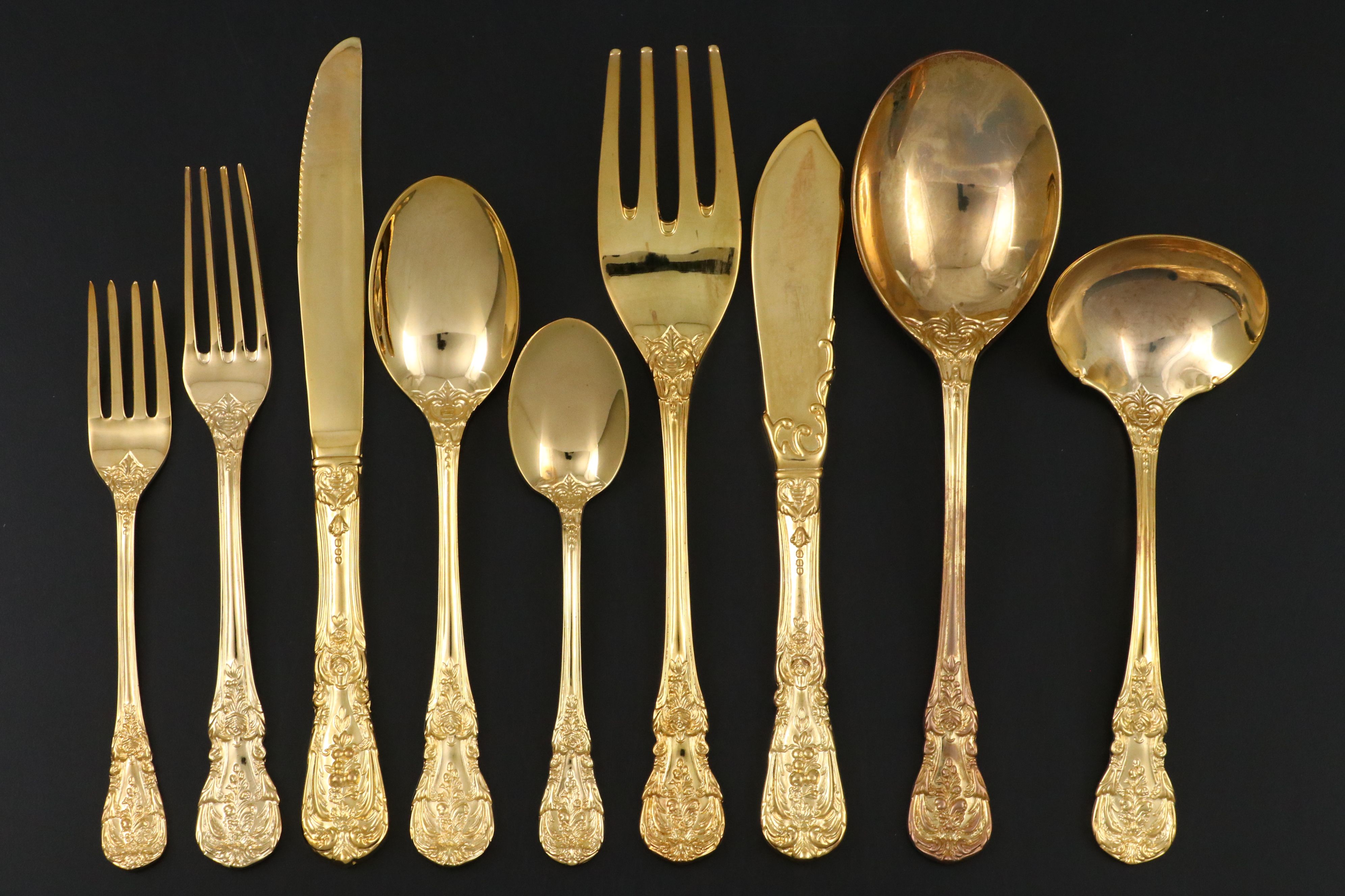 Signature Collection "Rose" Gold Finish Flatware with Case