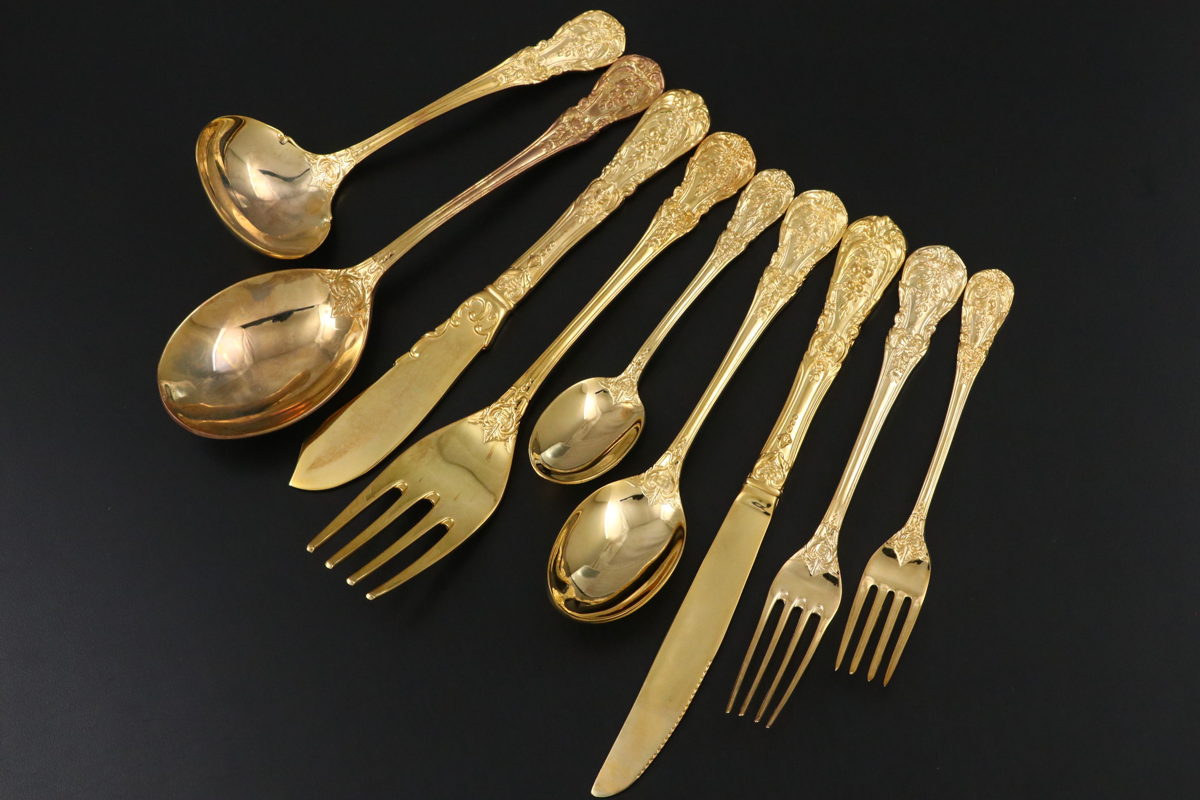Signature Collection "Rose" Gold Finish Flatware with Case