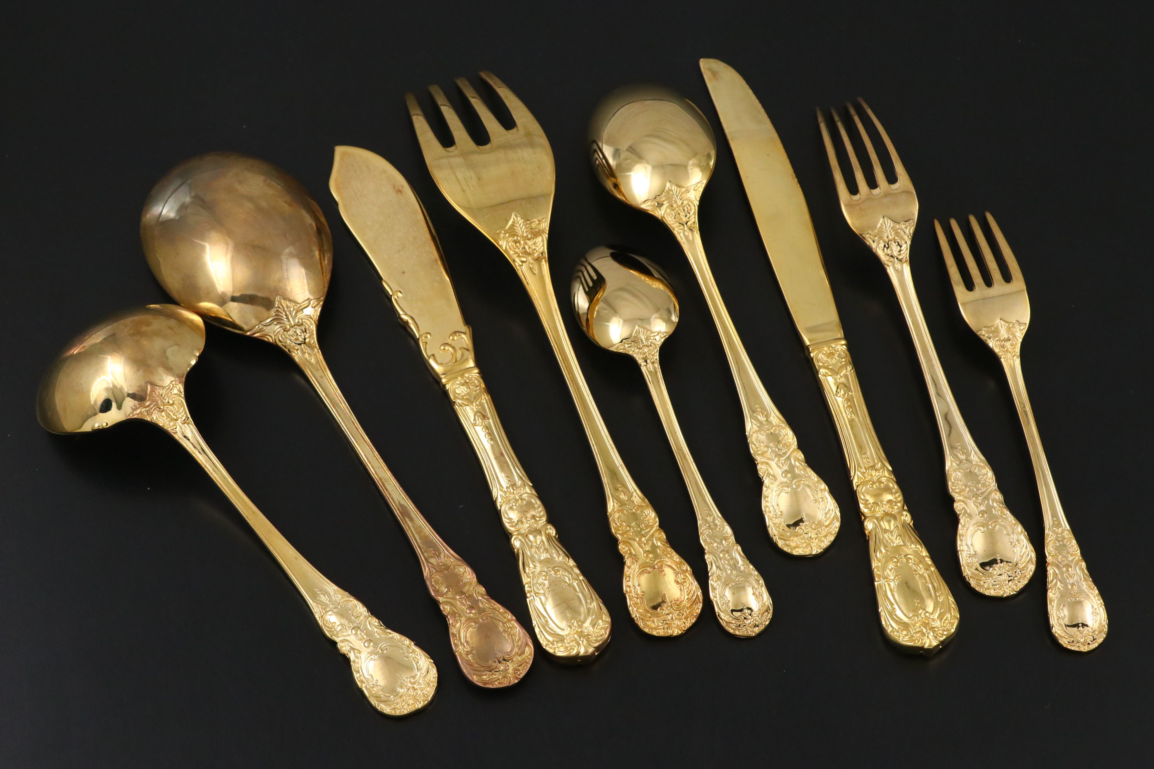Signature Collection "Rose" Gold Finish Flatware with Case