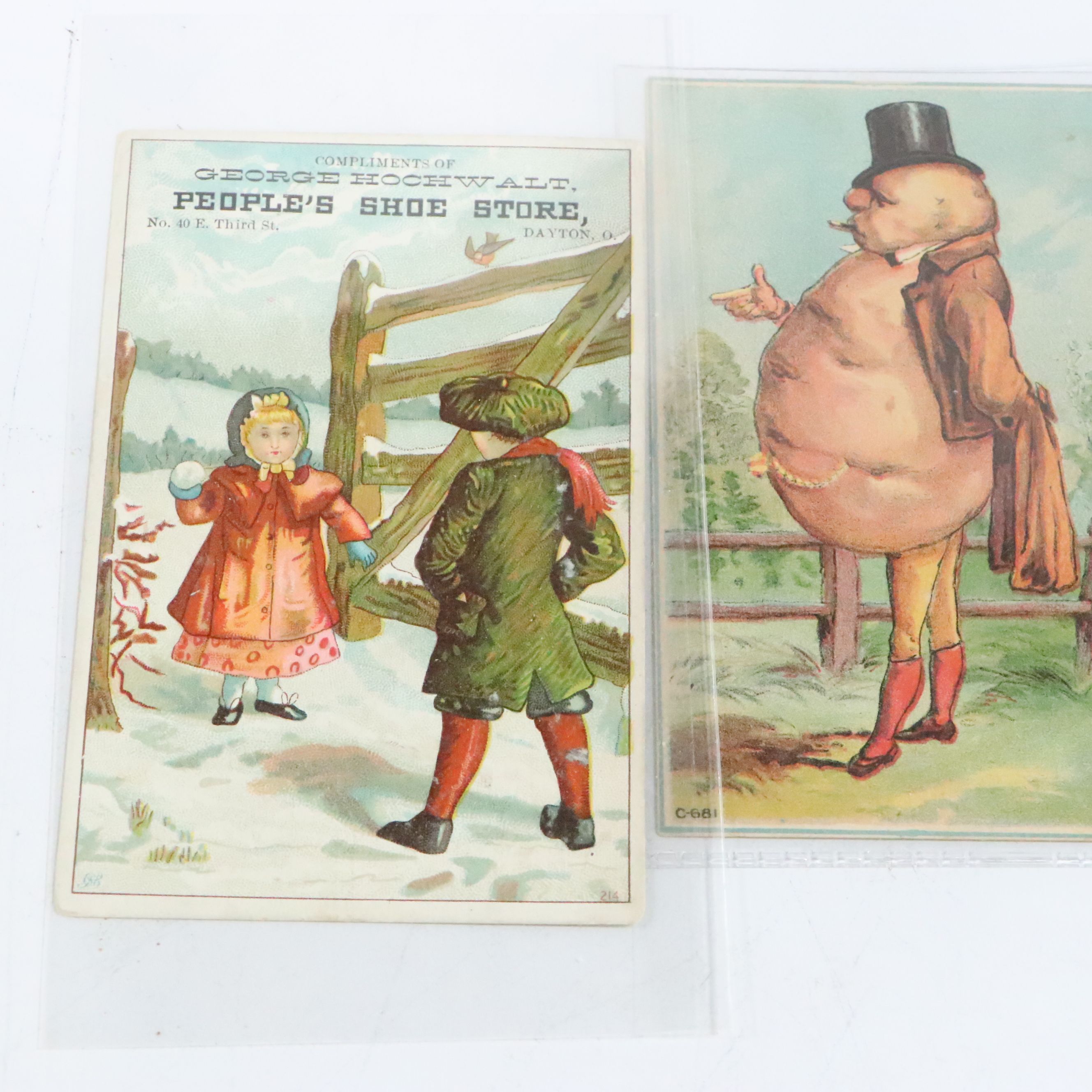 Ohio Victorian Era Advertising Trade Cards with Other Antique Ephemera