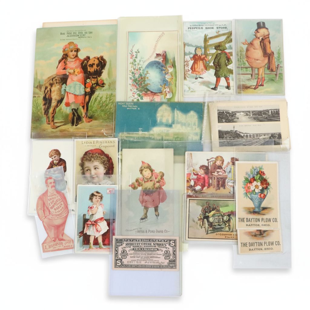 Ohio Victorian Era Advertising Trade Cards with Other Antique Ephemera