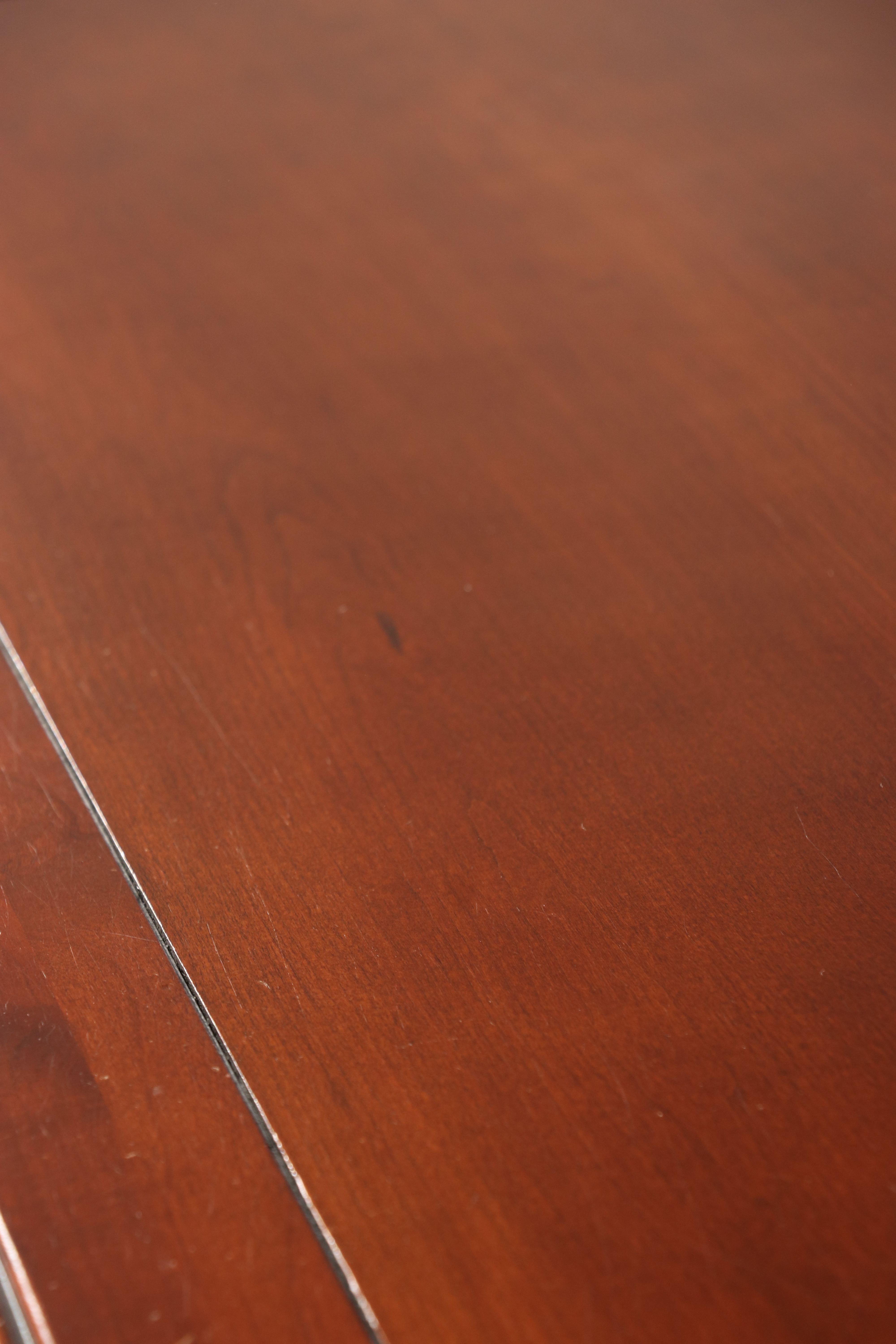 Stanley Furniture Cherry Dresser with Leather Wrapped Mirror