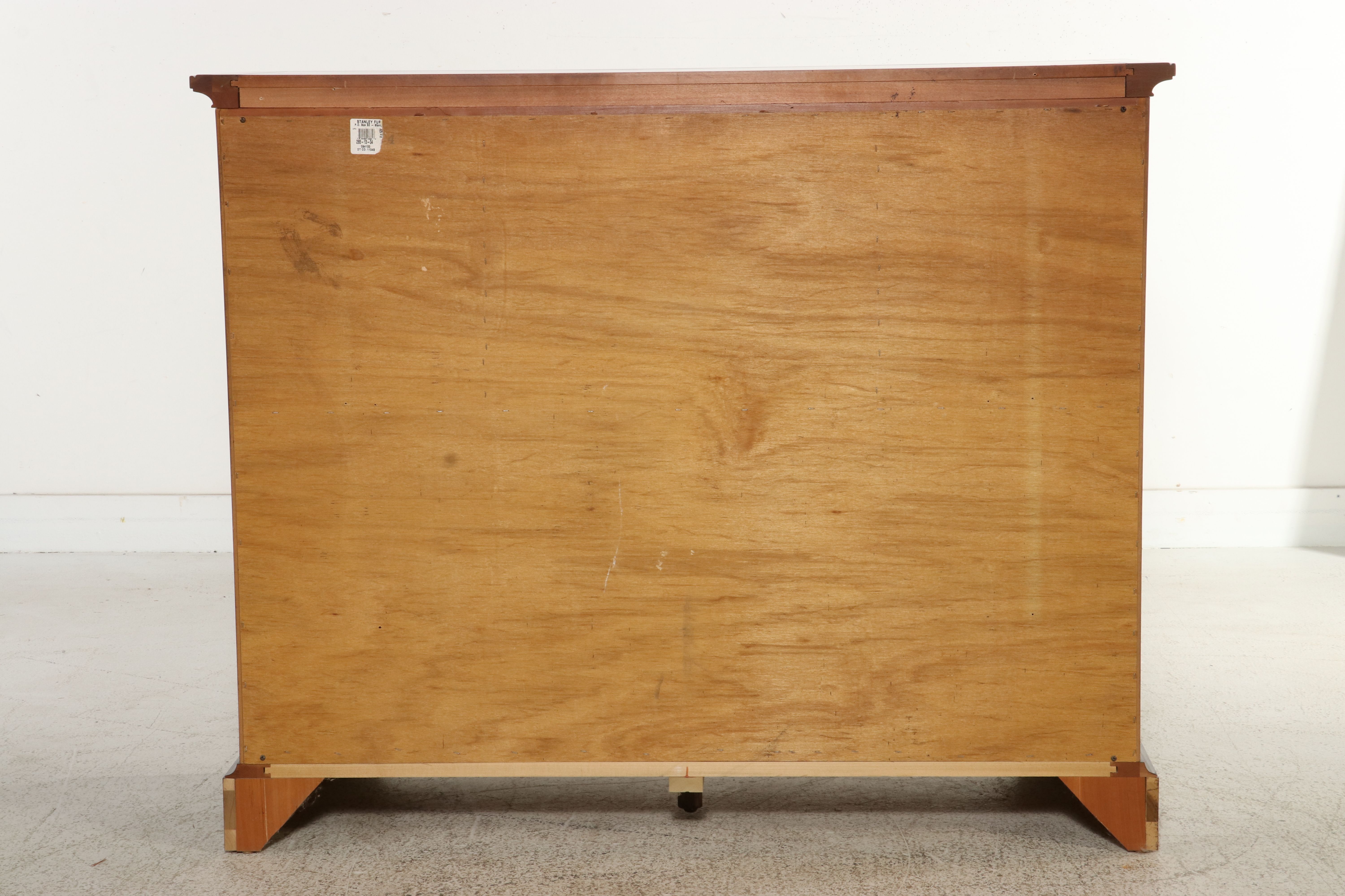 Stanley Furniture Cherry Dresser with Leather Wrapped Mirror