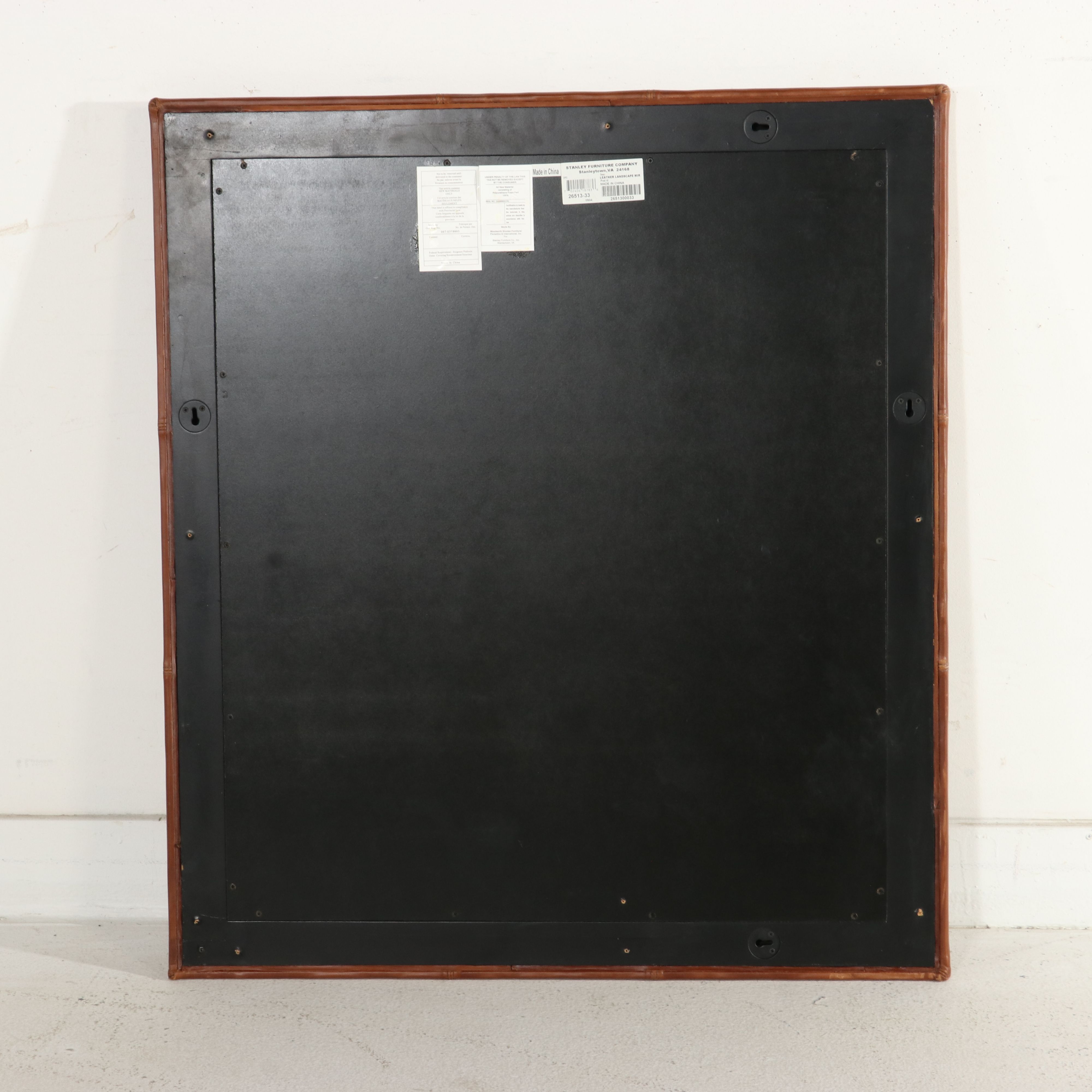 Stanley Furniture Cherry Dresser with Leather Wrapped Mirror