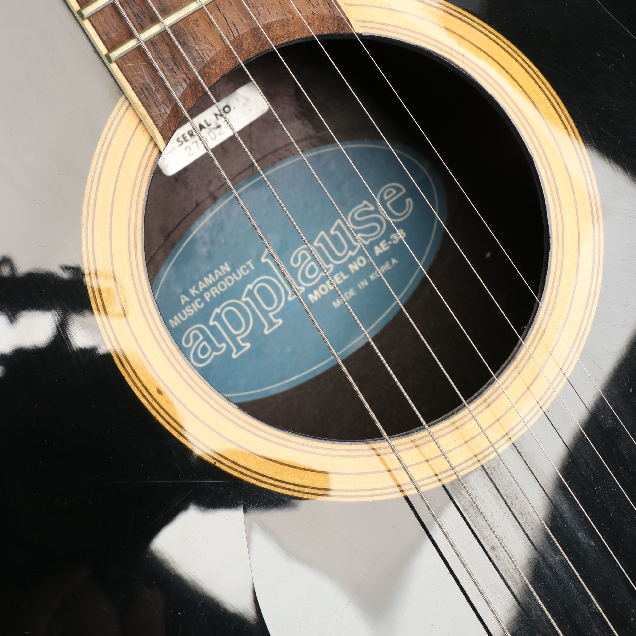 Kaman Music Applause Black Finish Electric Acoustic Guitar