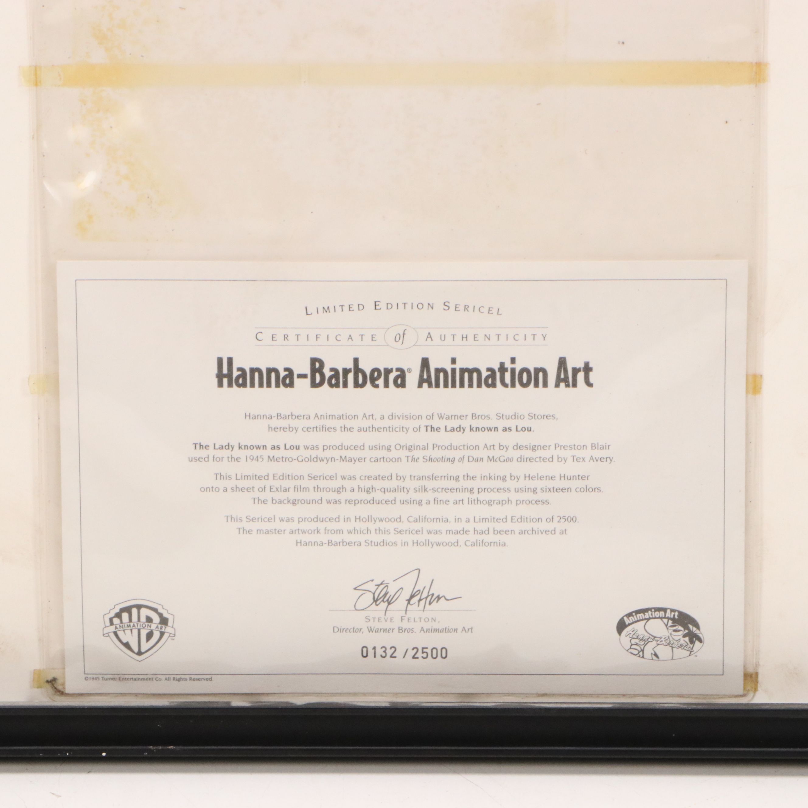 Hanna-Barbera Sericel "The Lady Known As Lou," Late 20th Century