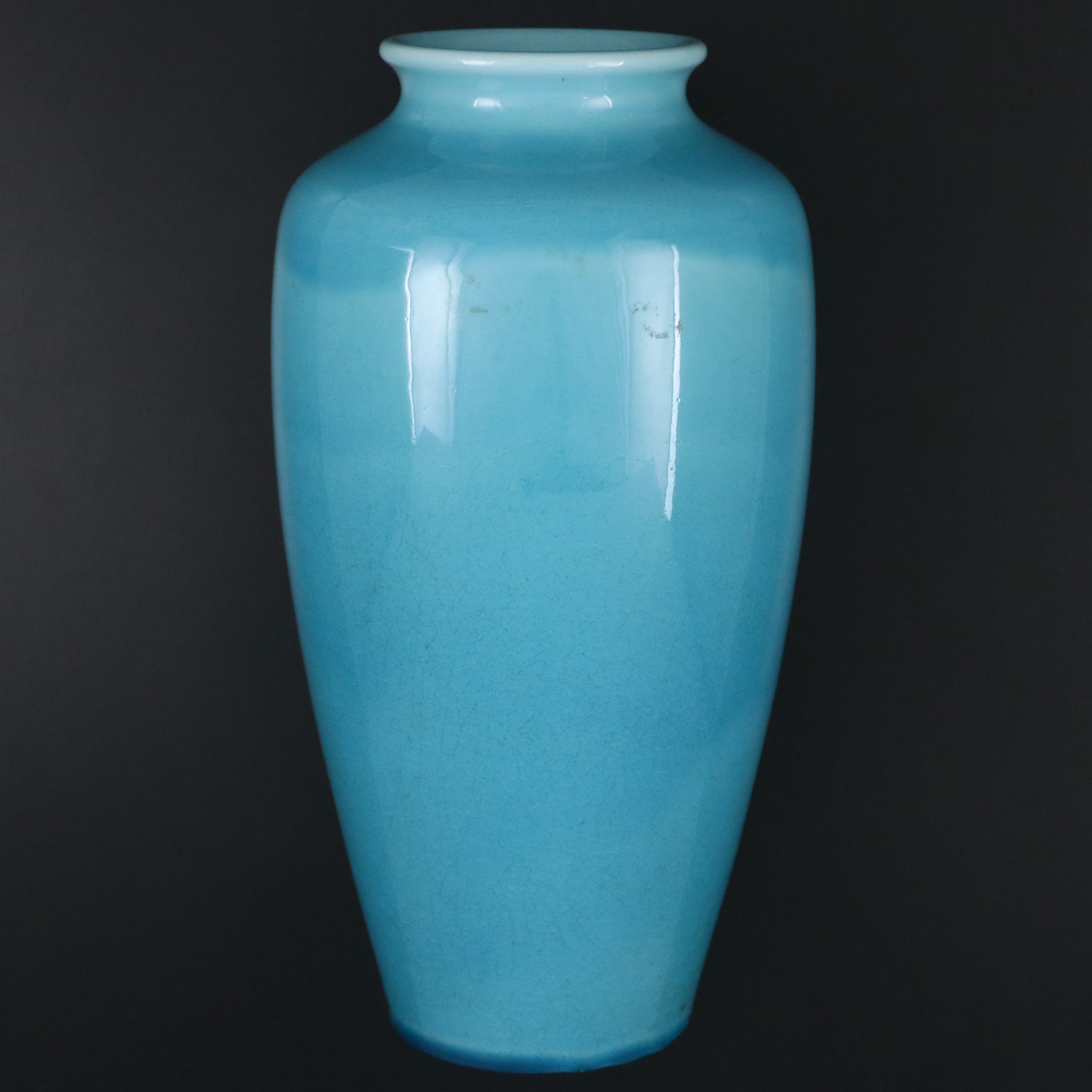 Rookwood Pottery Blue Glazed Production Vase, 1925