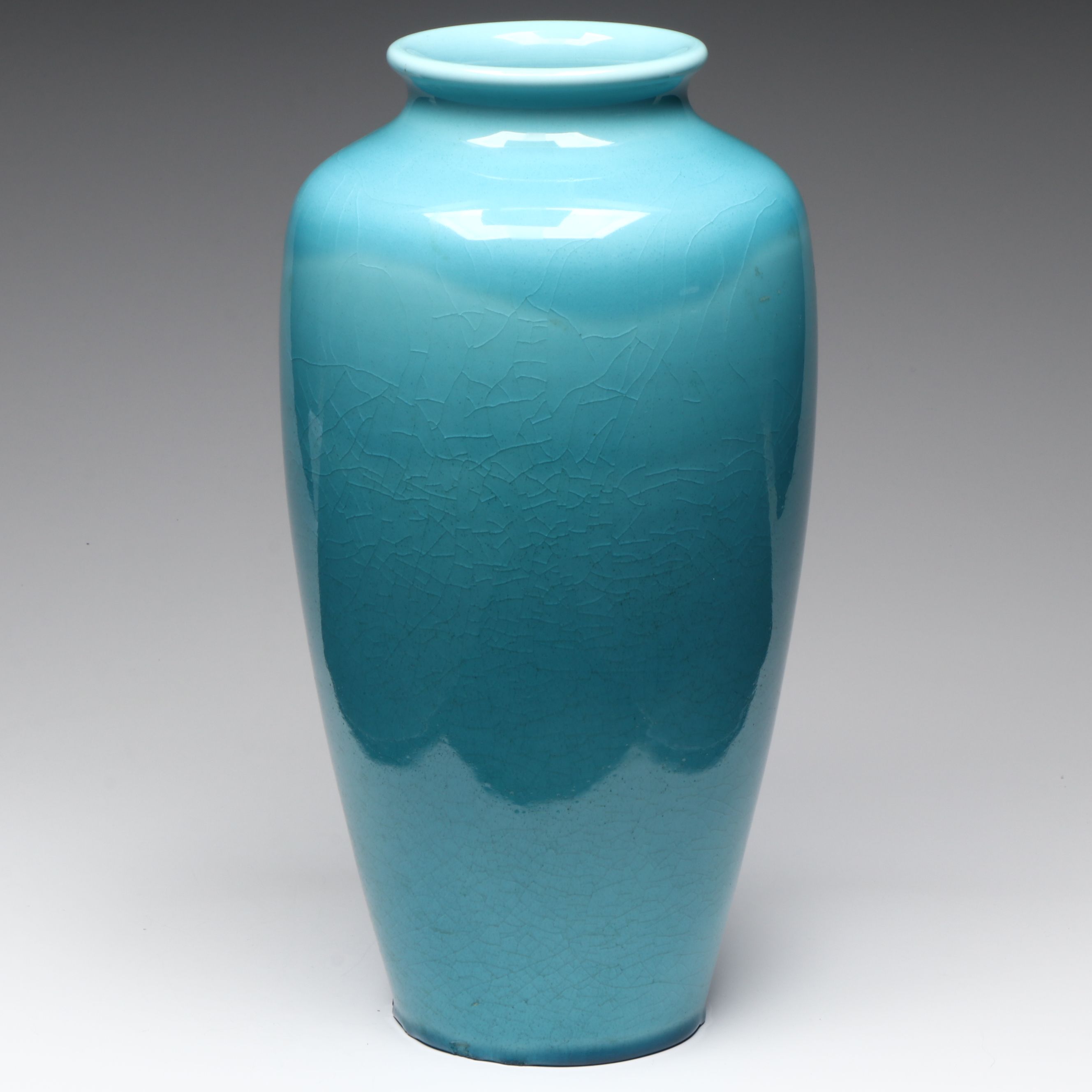 Rookwood Pottery Blue Glazed Production Vase, 1925