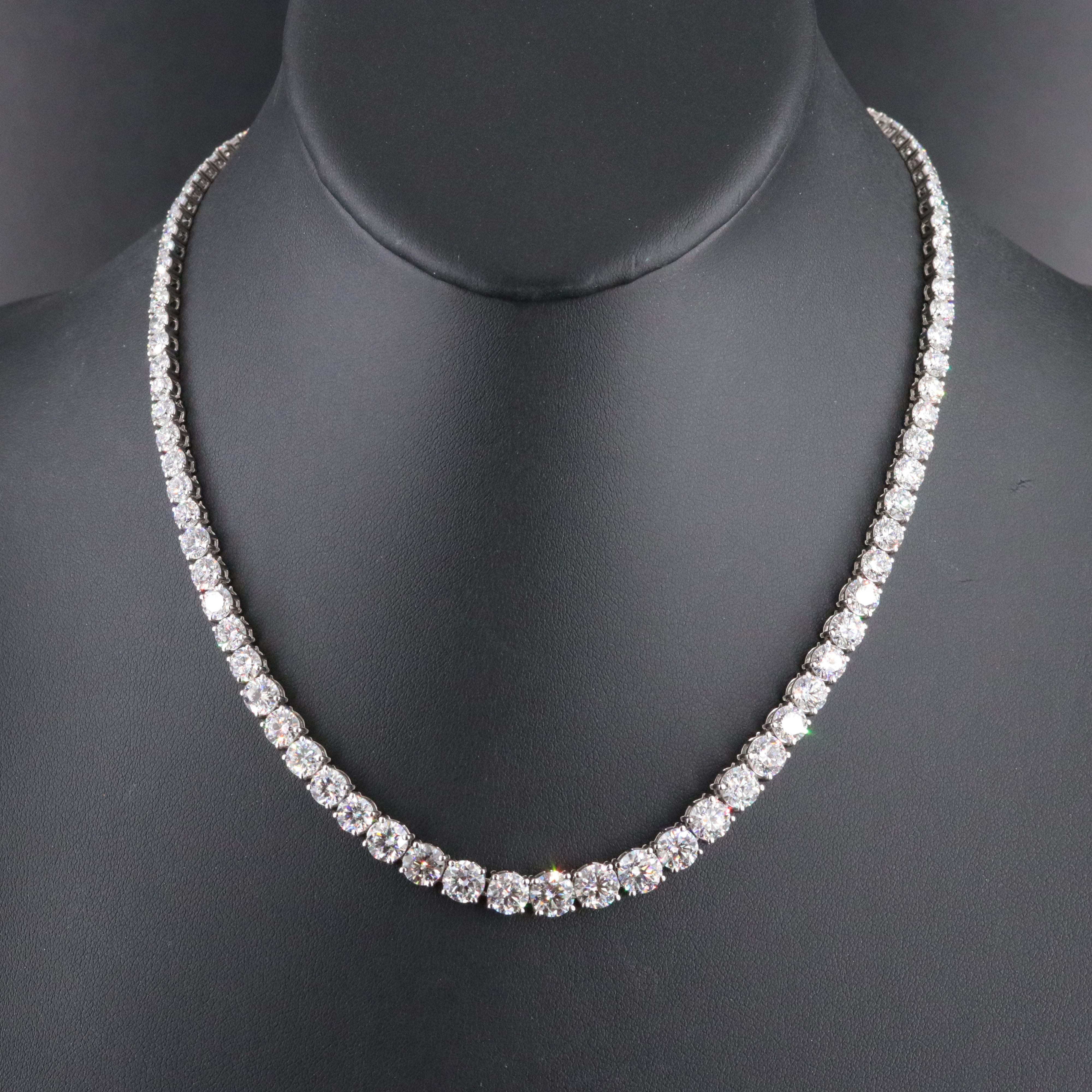Platinum 25.75 CTW Lab Grown Diamond Riviére Necklace