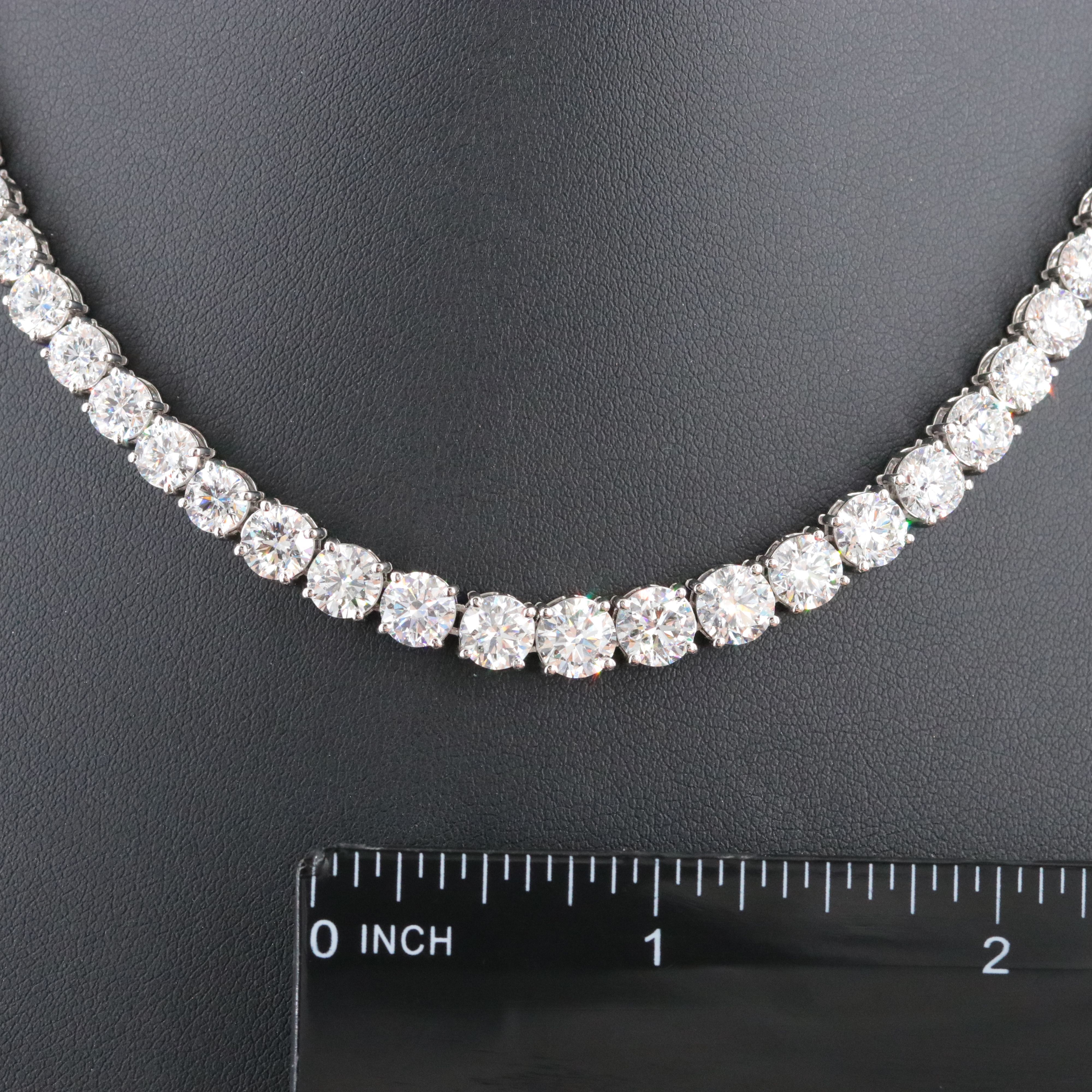 Platinum 25.75 CTW Lab Grown Diamond Riviére Necklace