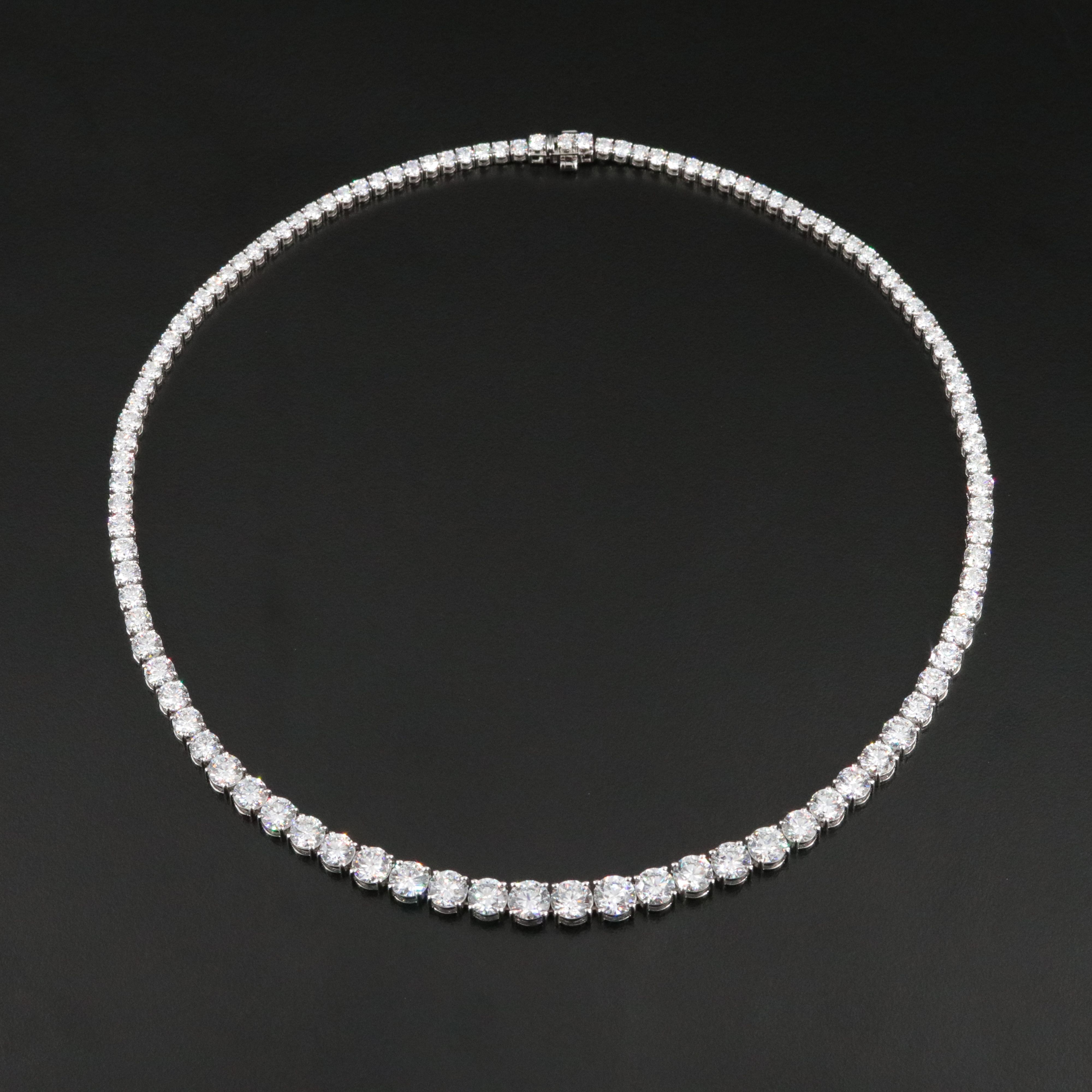 Platinum 25.75 CTW Lab Grown Diamond Riviére Necklace