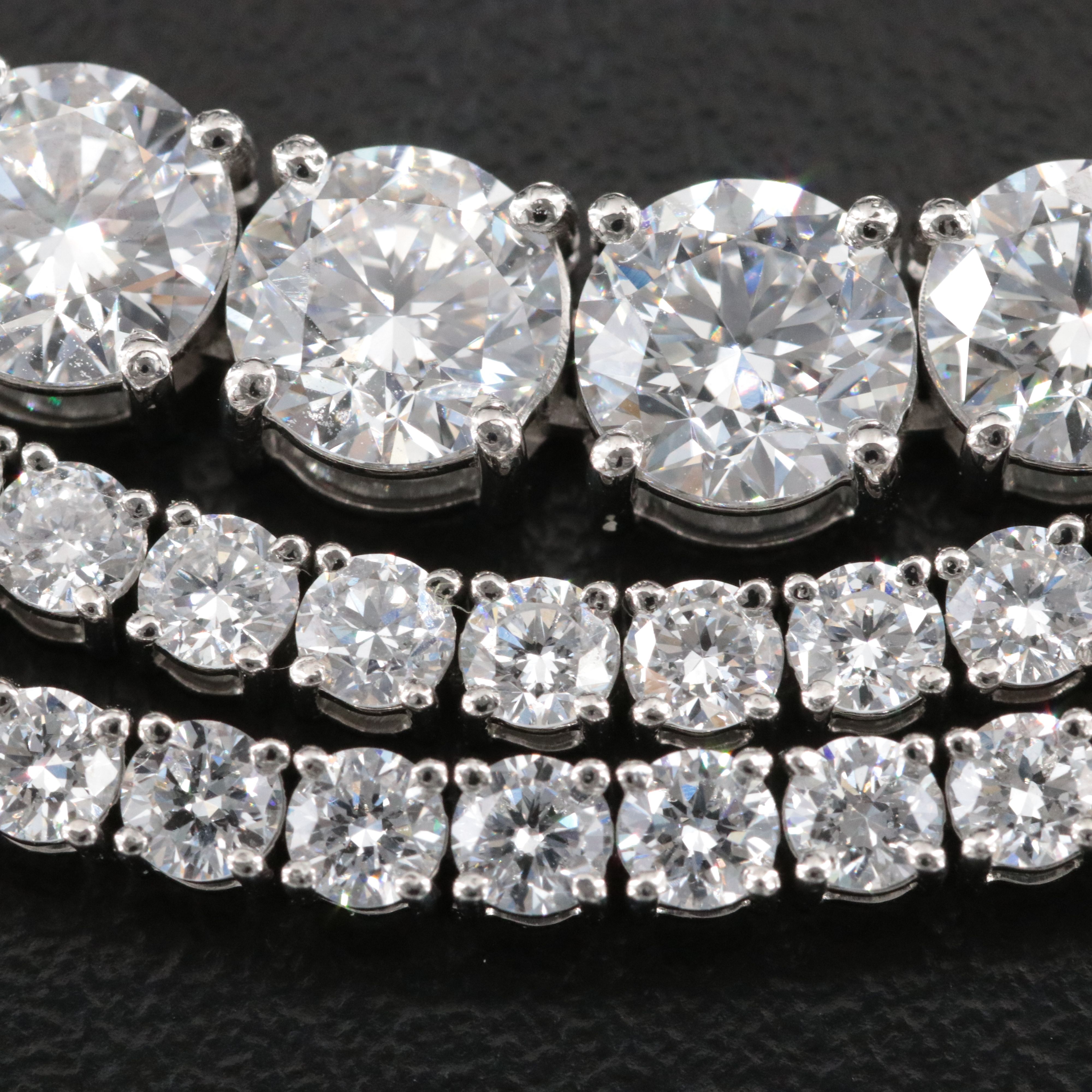 Platinum 25.75 CTW Lab Grown Diamond Riviére Necklace