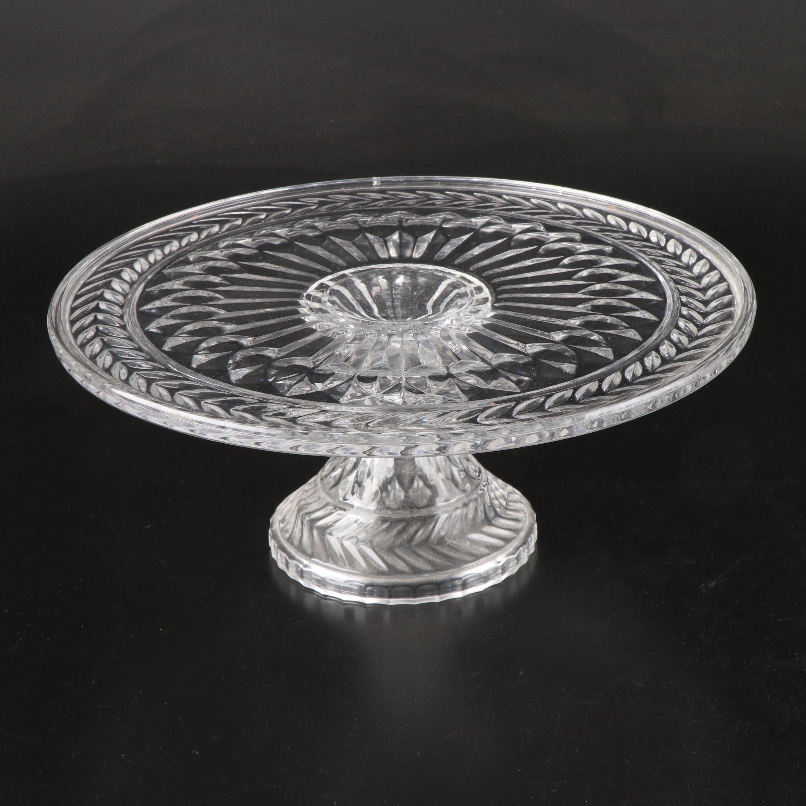 Godinger "Symphony" Crystal Cake Stand and Dome with Other Divided Tray