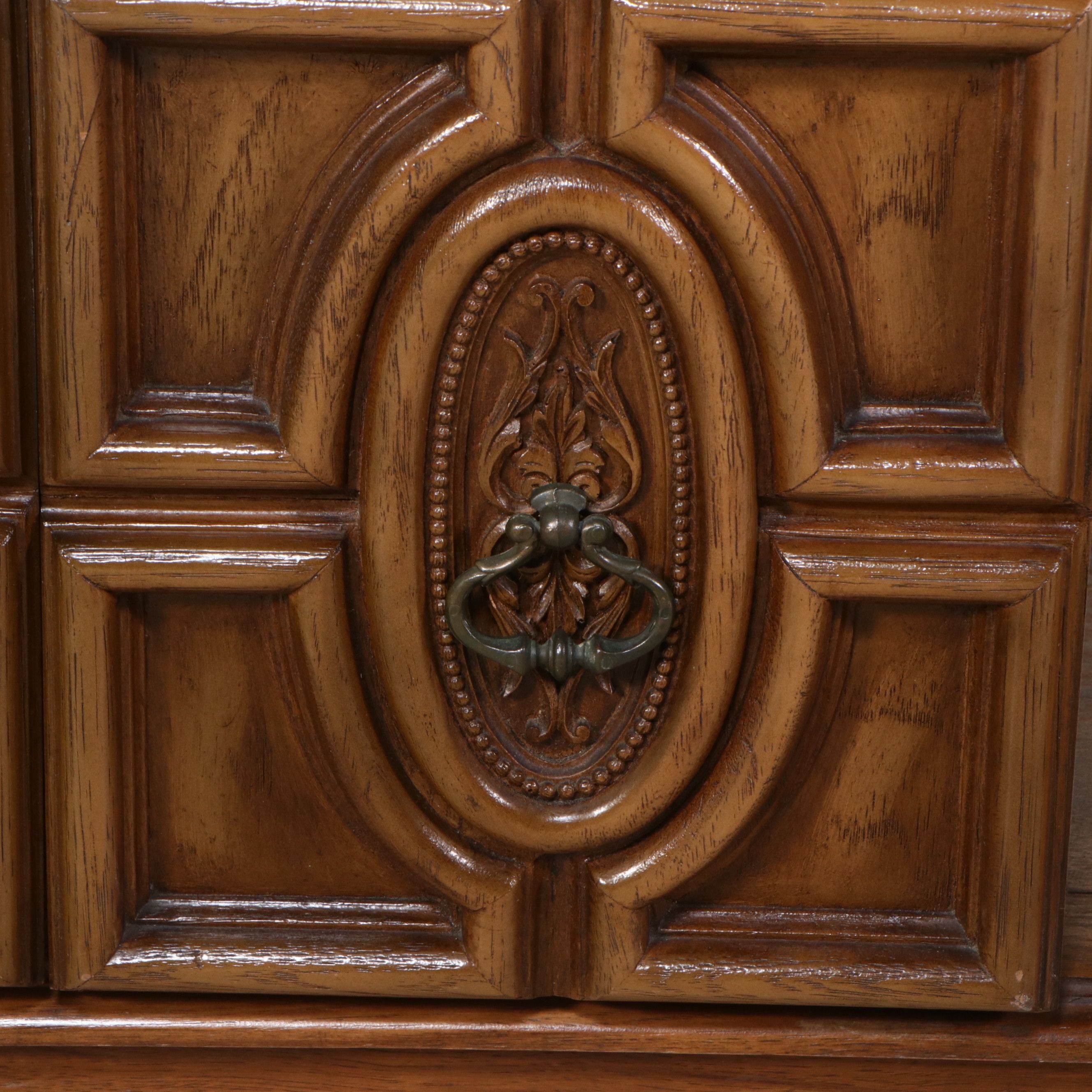 Mediterranean Style Oak and Pecan Long Coffee Table, Mid to Late 20th Century