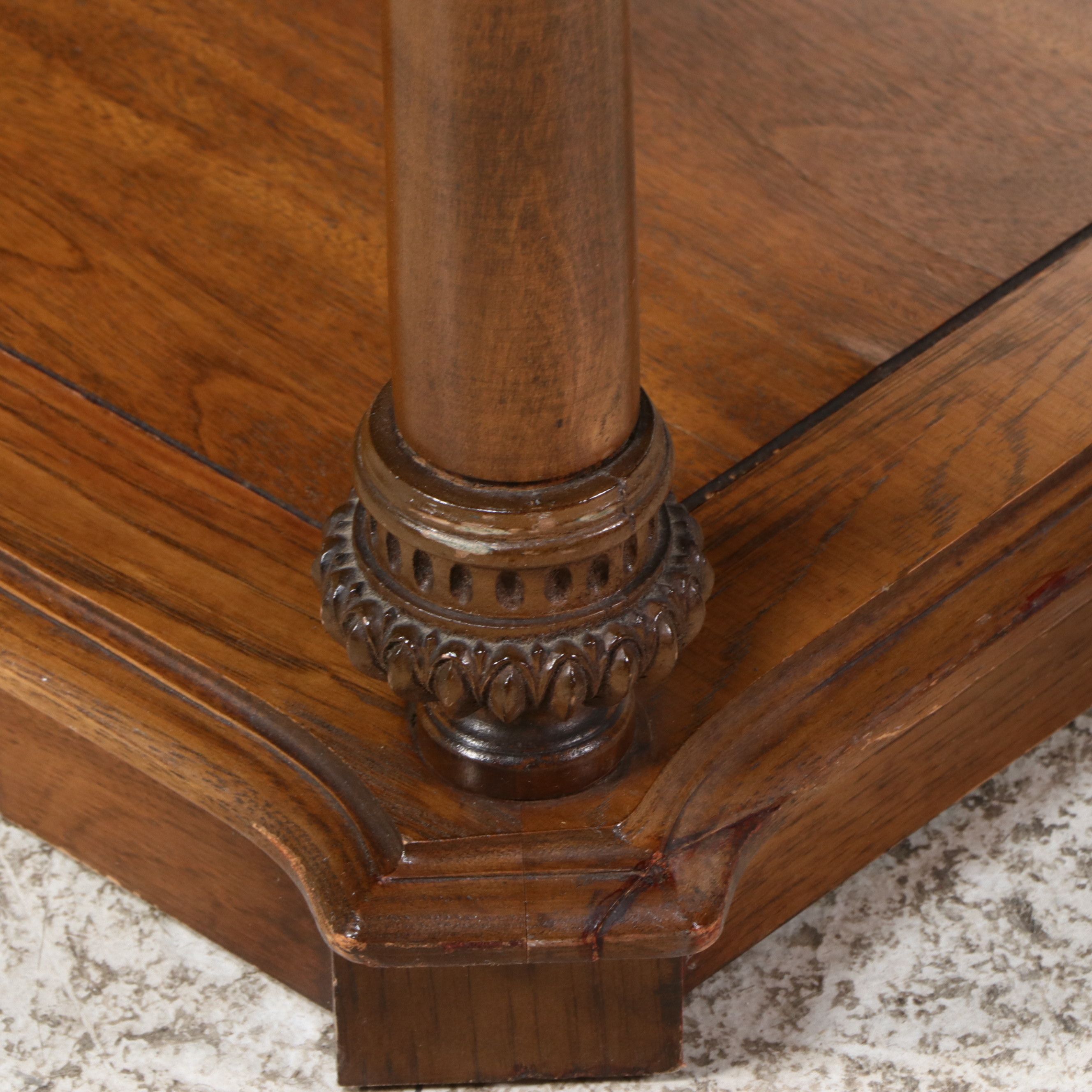 Mediterranean Style Oak and Pecan Long Coffee Table, Mid to Late 20th Century