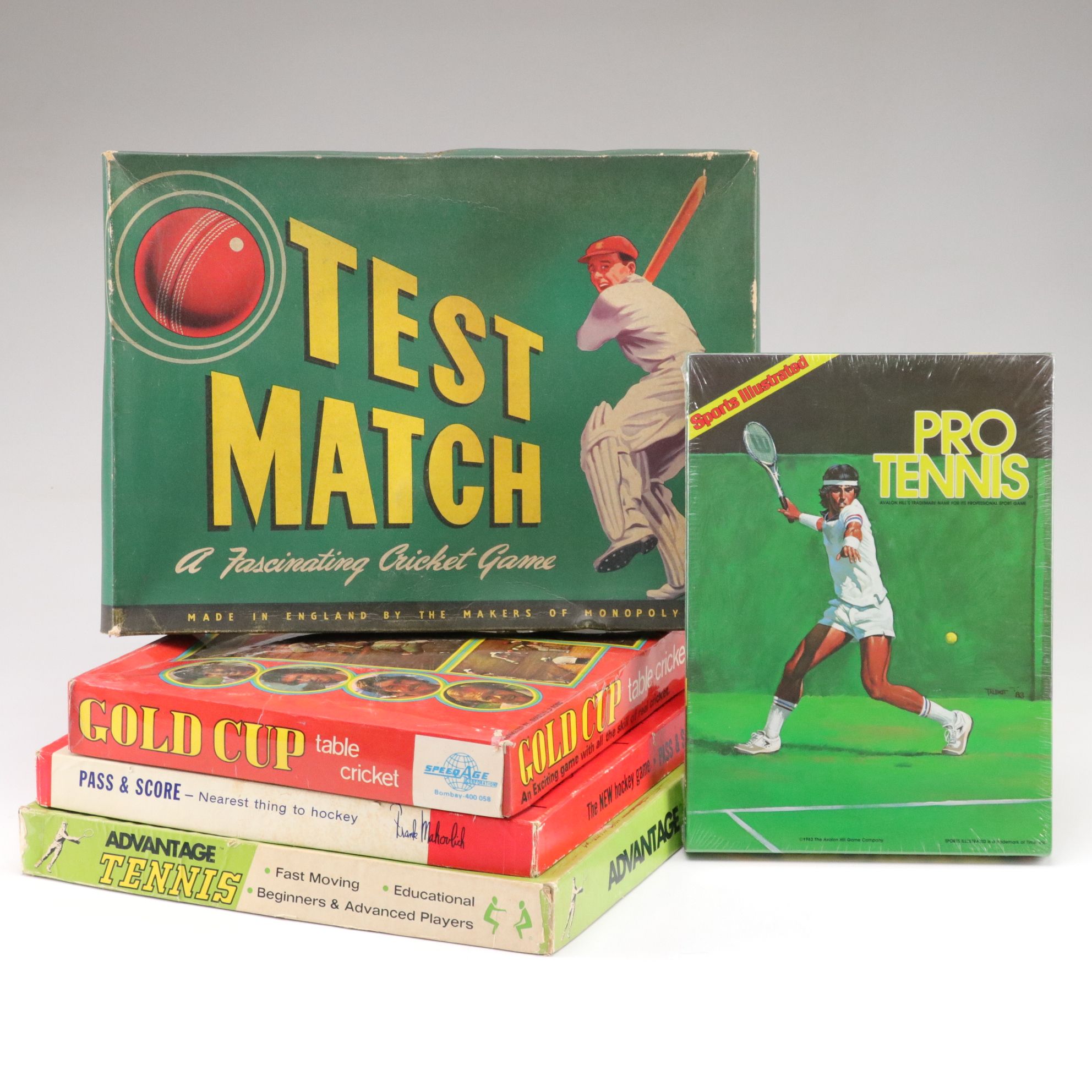Pro Tennis, Test Match, Gold Cup, and Other Vintage Sports Themed Board Games