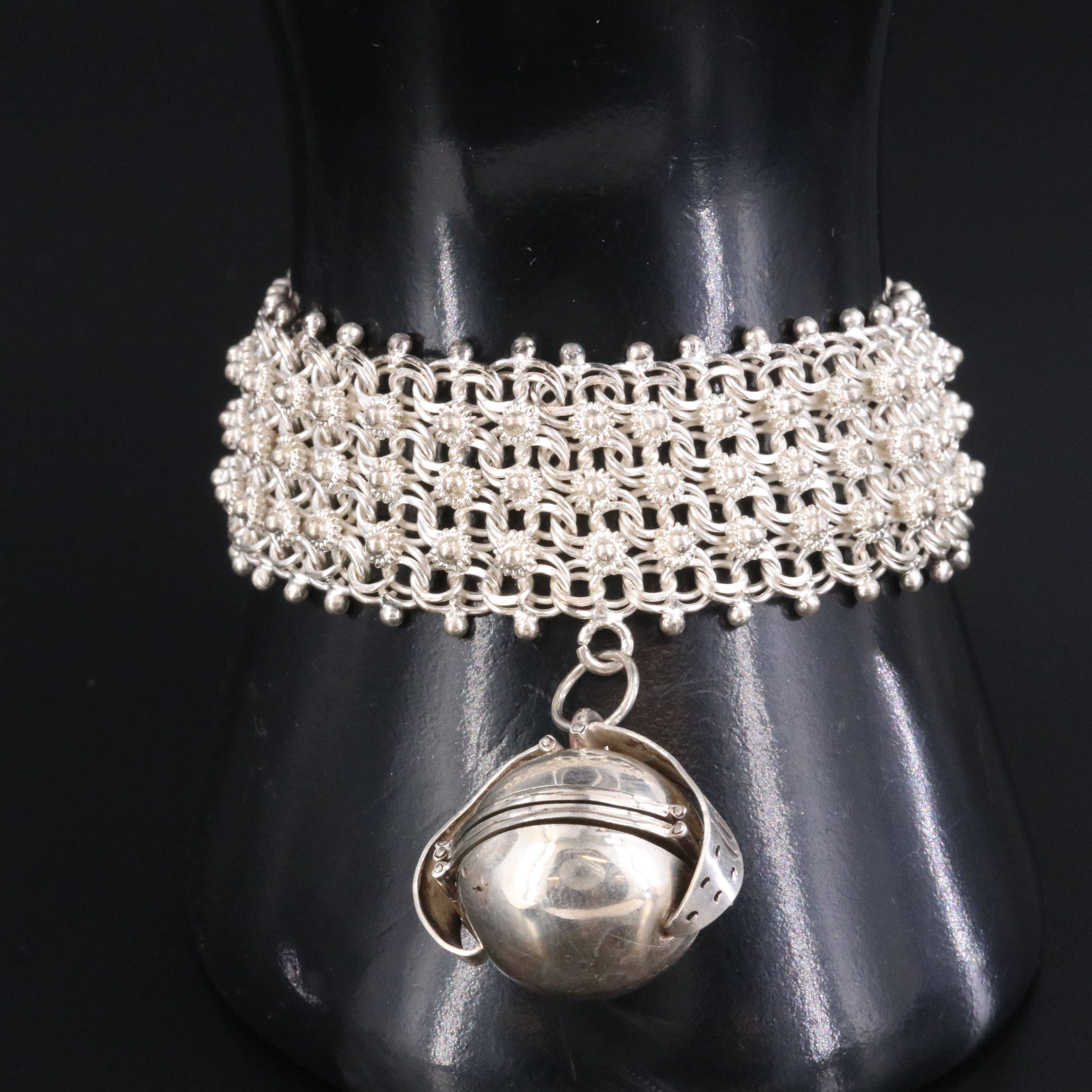 Sterling Cannetille Bracelet with Photo Ball Charm