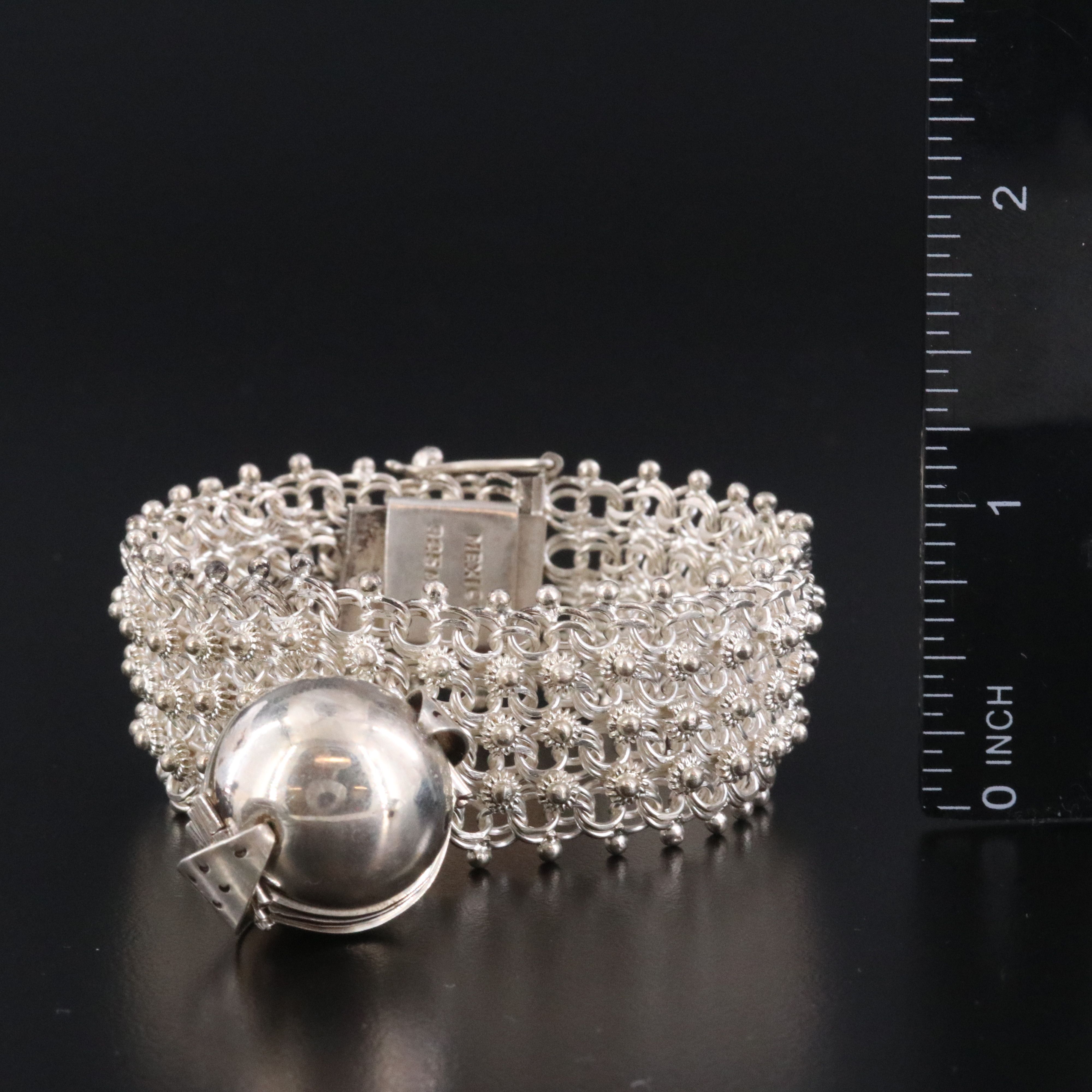Sterling Cannetille Bracelet with Photo Ball Charm