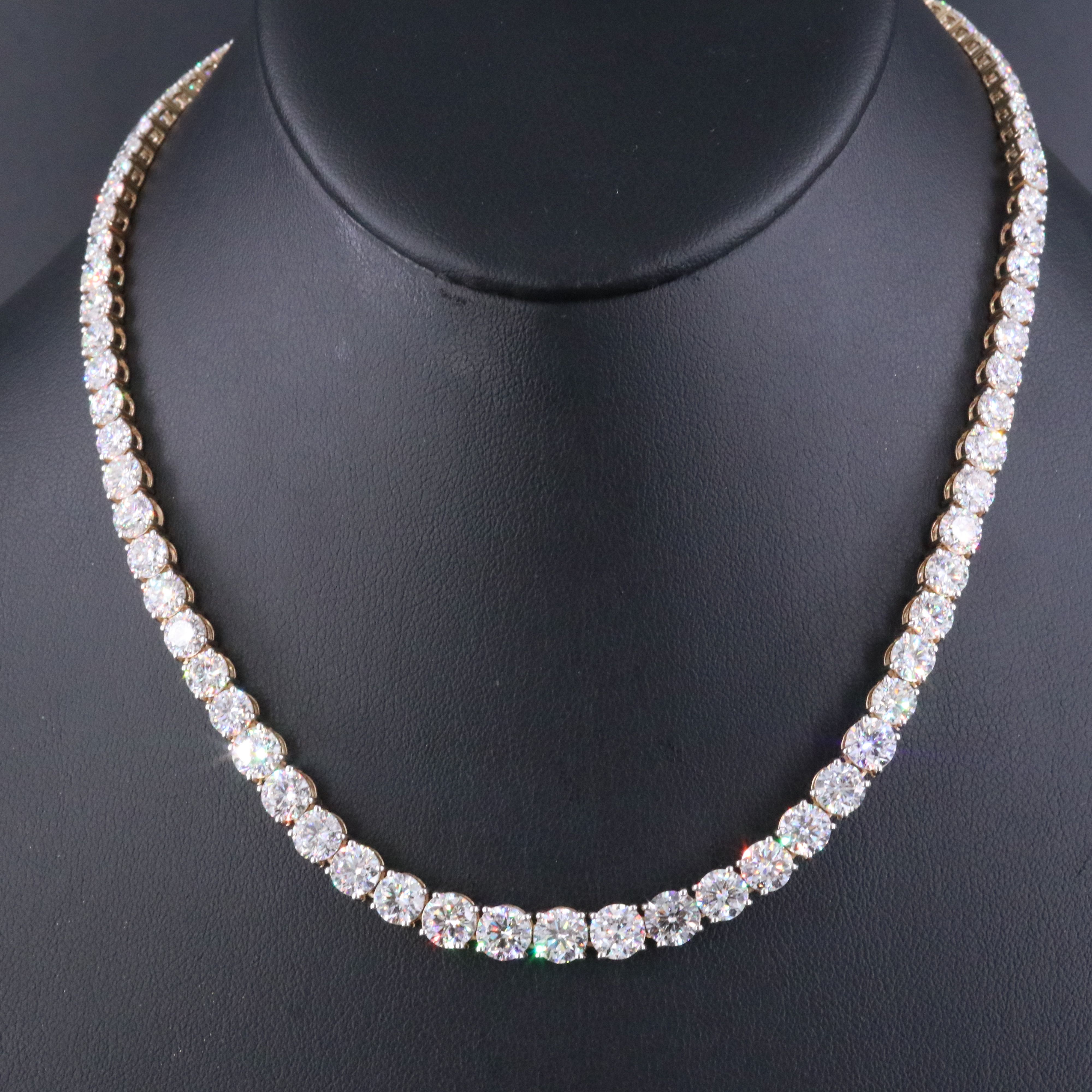 14K 30.57 CTW Lab Grown Diamond Riviére Necklace