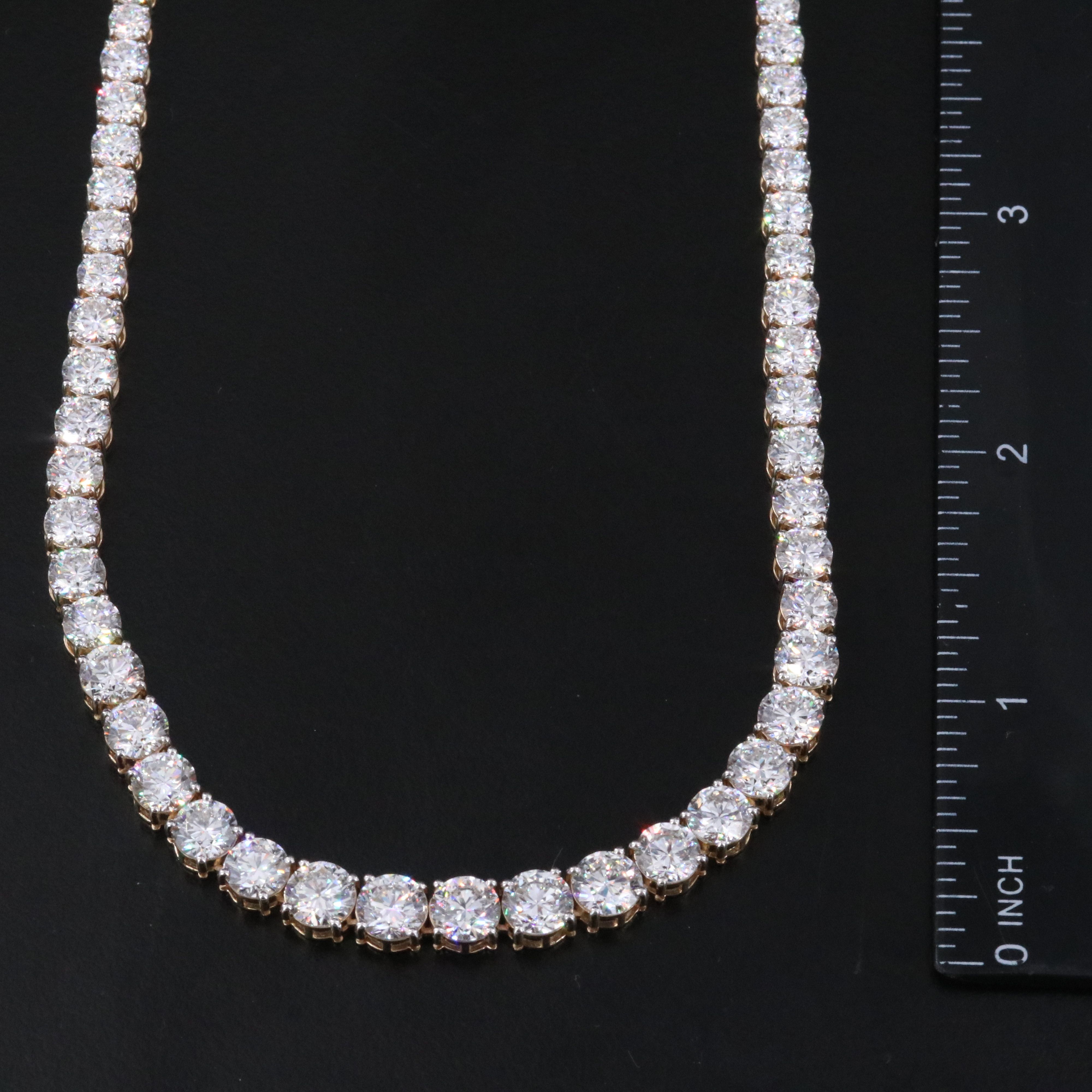 14K 30.57 CTW Lab Grown Diamond Riviére Necklace