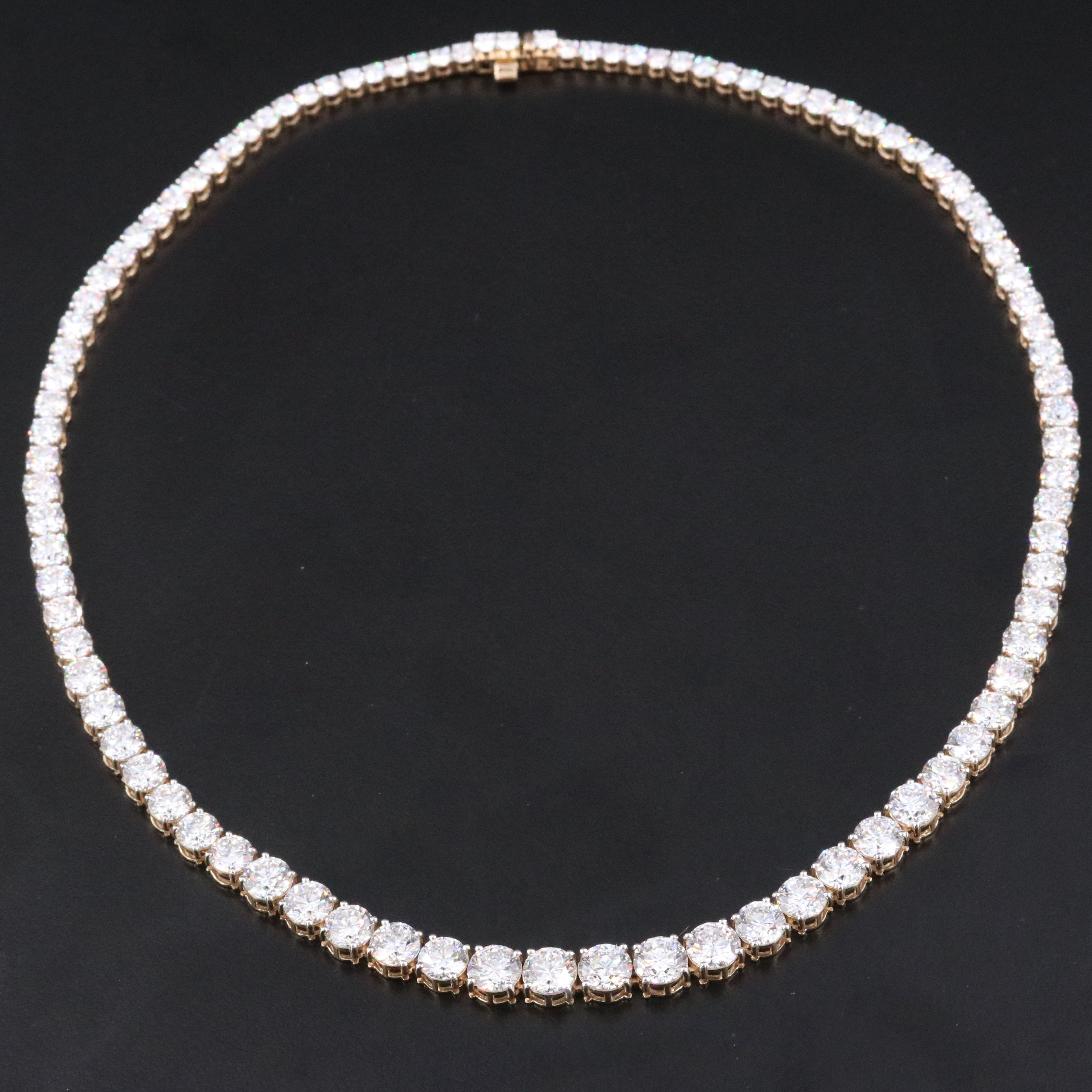 14K 30.57 CTW Lab Grown Diamond Riviére Necklace