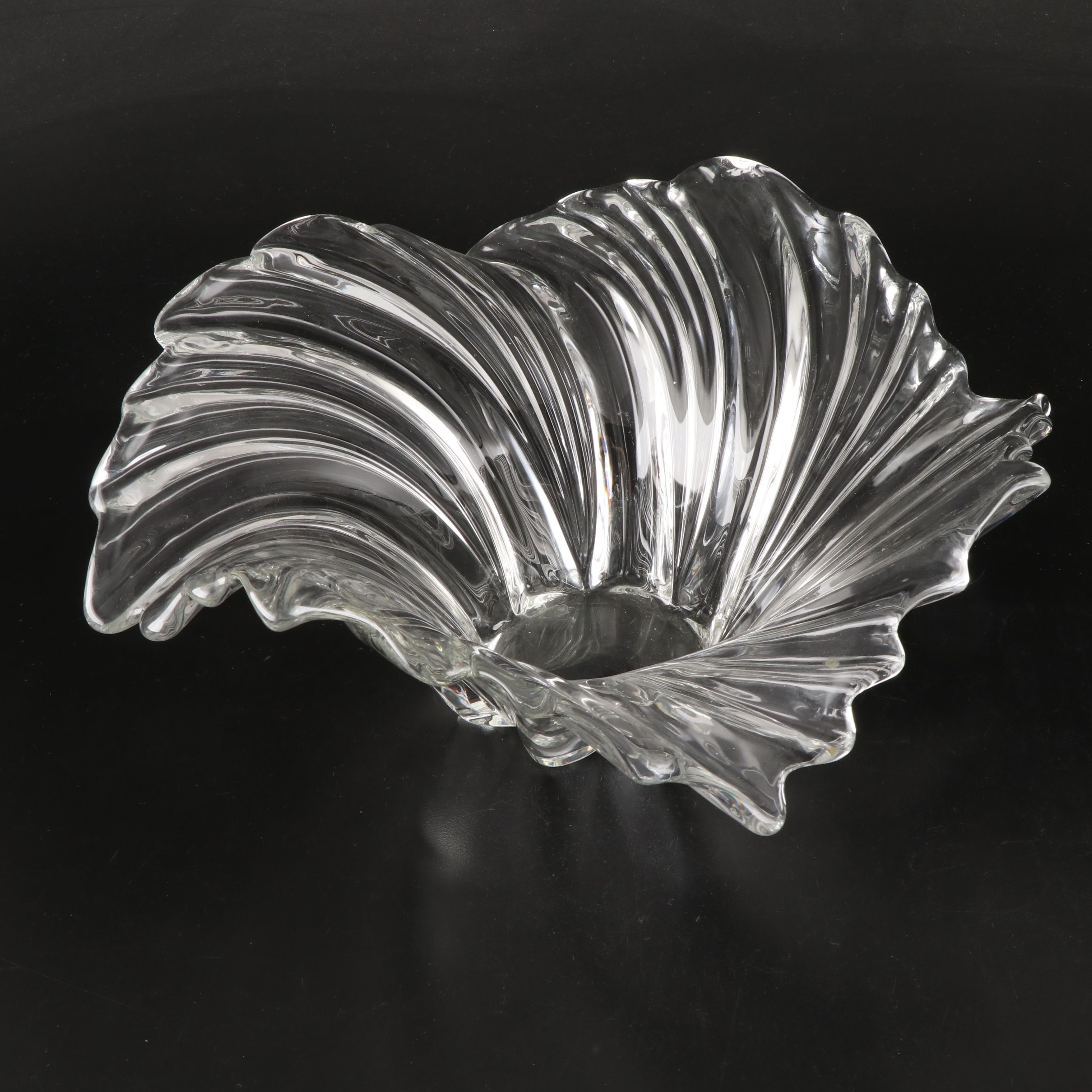 Godinger "Butterfly" with Gorham "Floral Serenity" Crystal Vase and Other Bowl