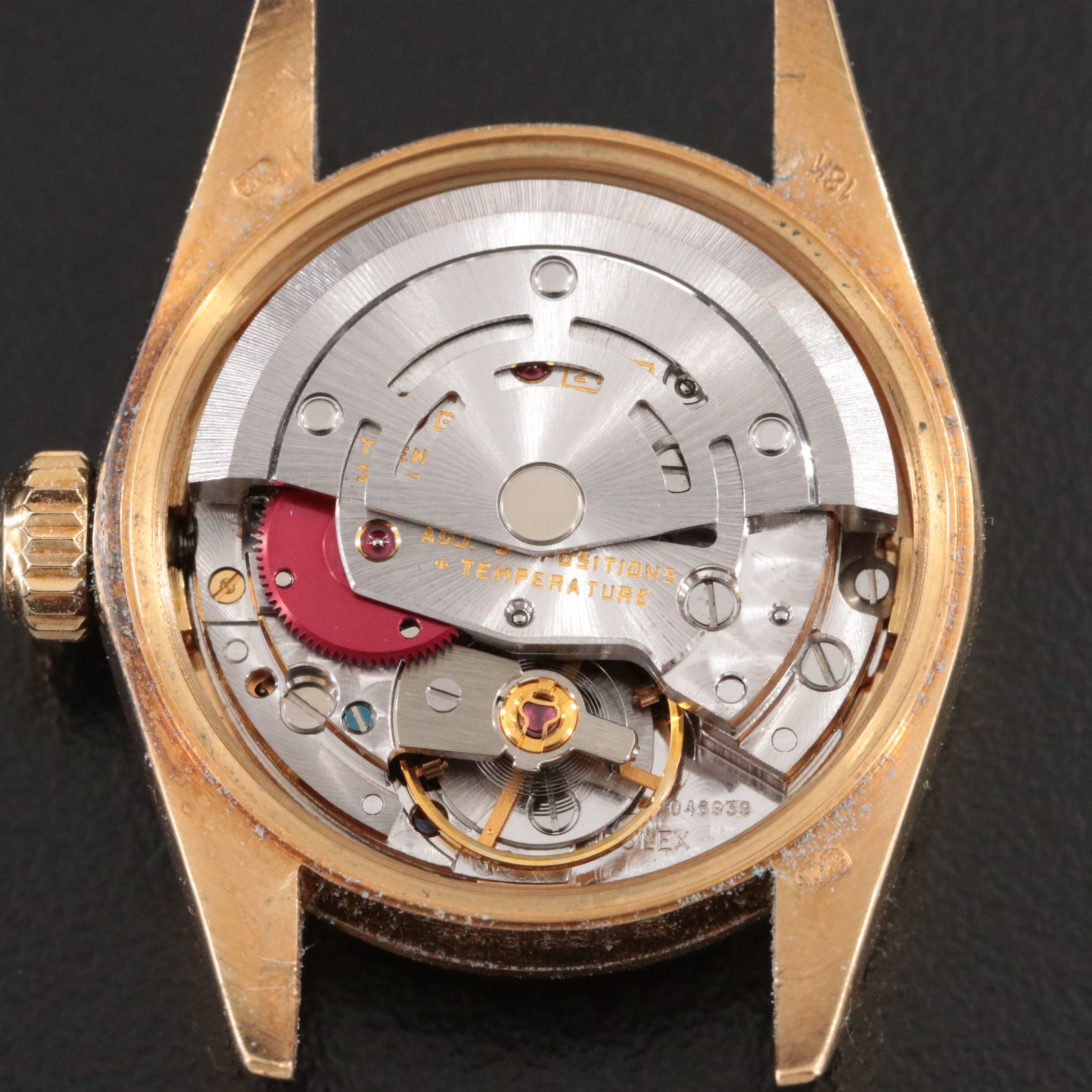 18K Rolex Blue Factory Diamond Dial Oyster Perpetual 67198 Watch