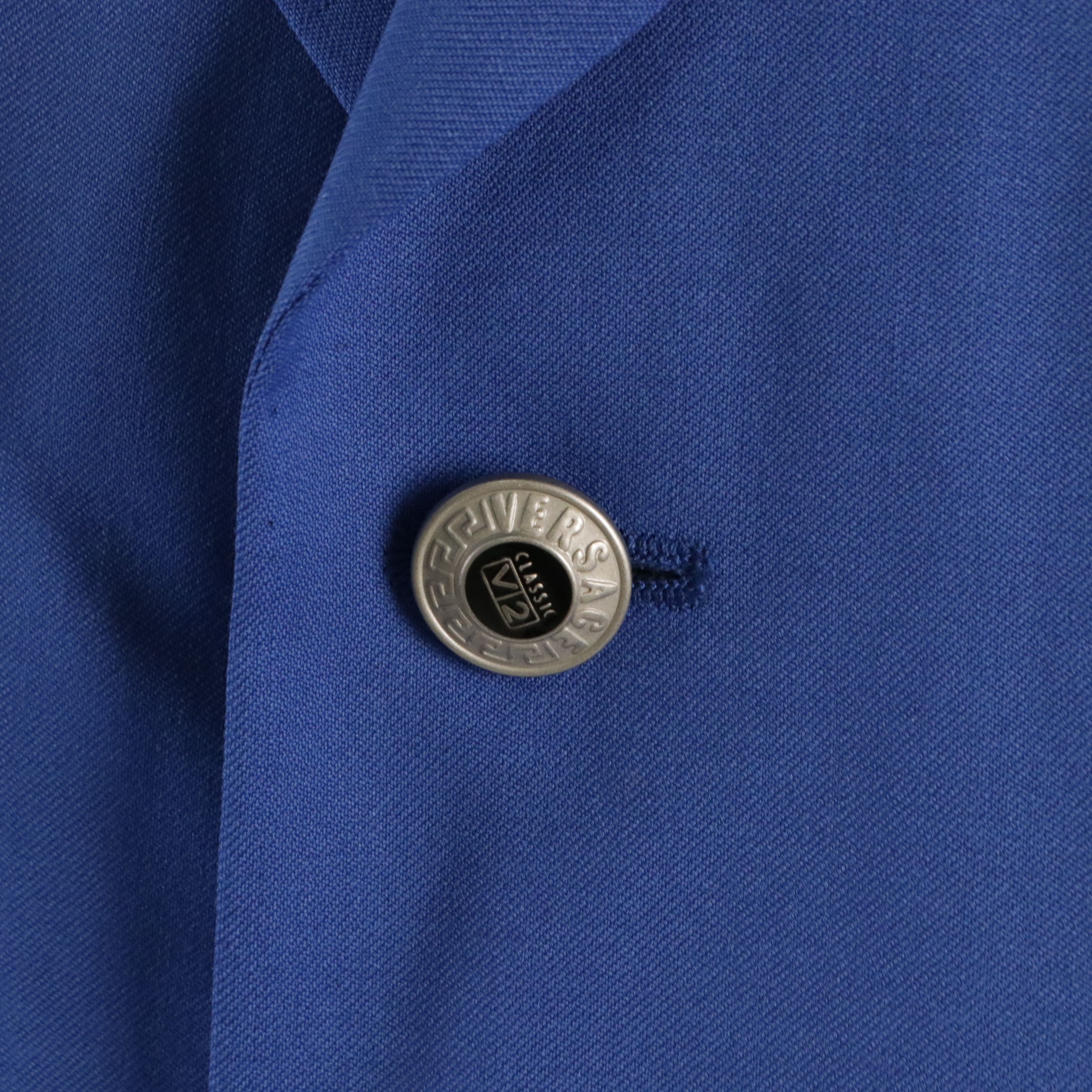 Men's Gianni Versace Classic V2 Royal Blue Wool Blazer, With Tag