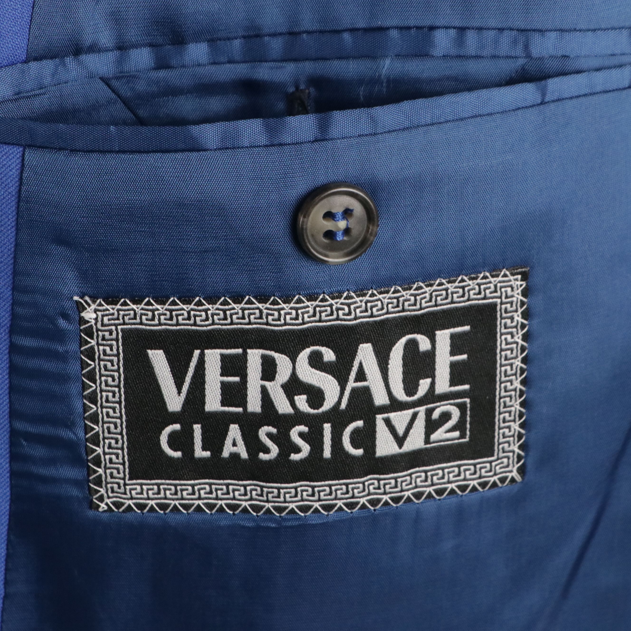 Men's Gianni Versace Classic V2 Royal Blue Wool Blazer, With Tag