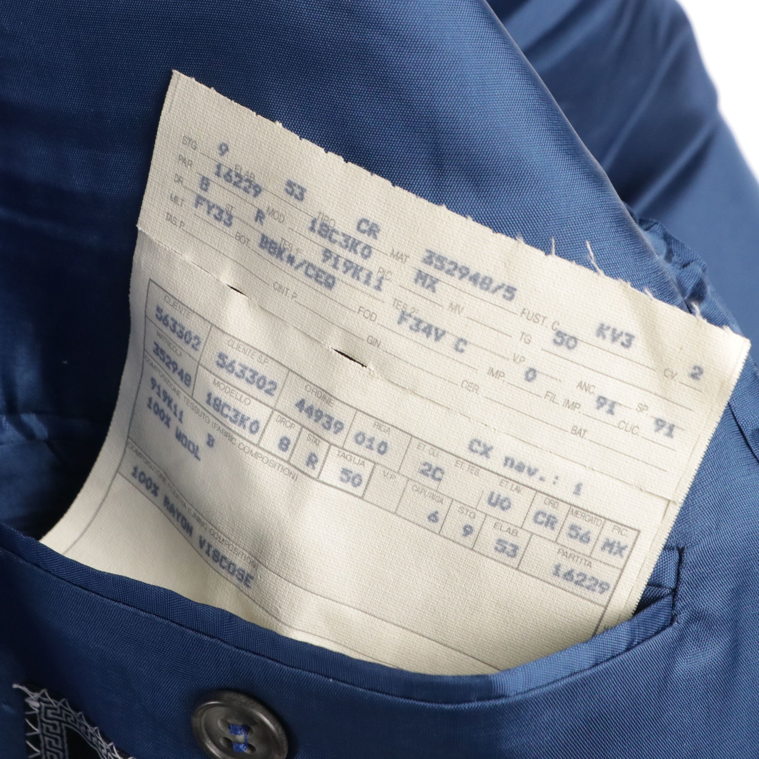 Men's Gianni Versace Classic V2 Royal Blue Wool Blazer, With Tag