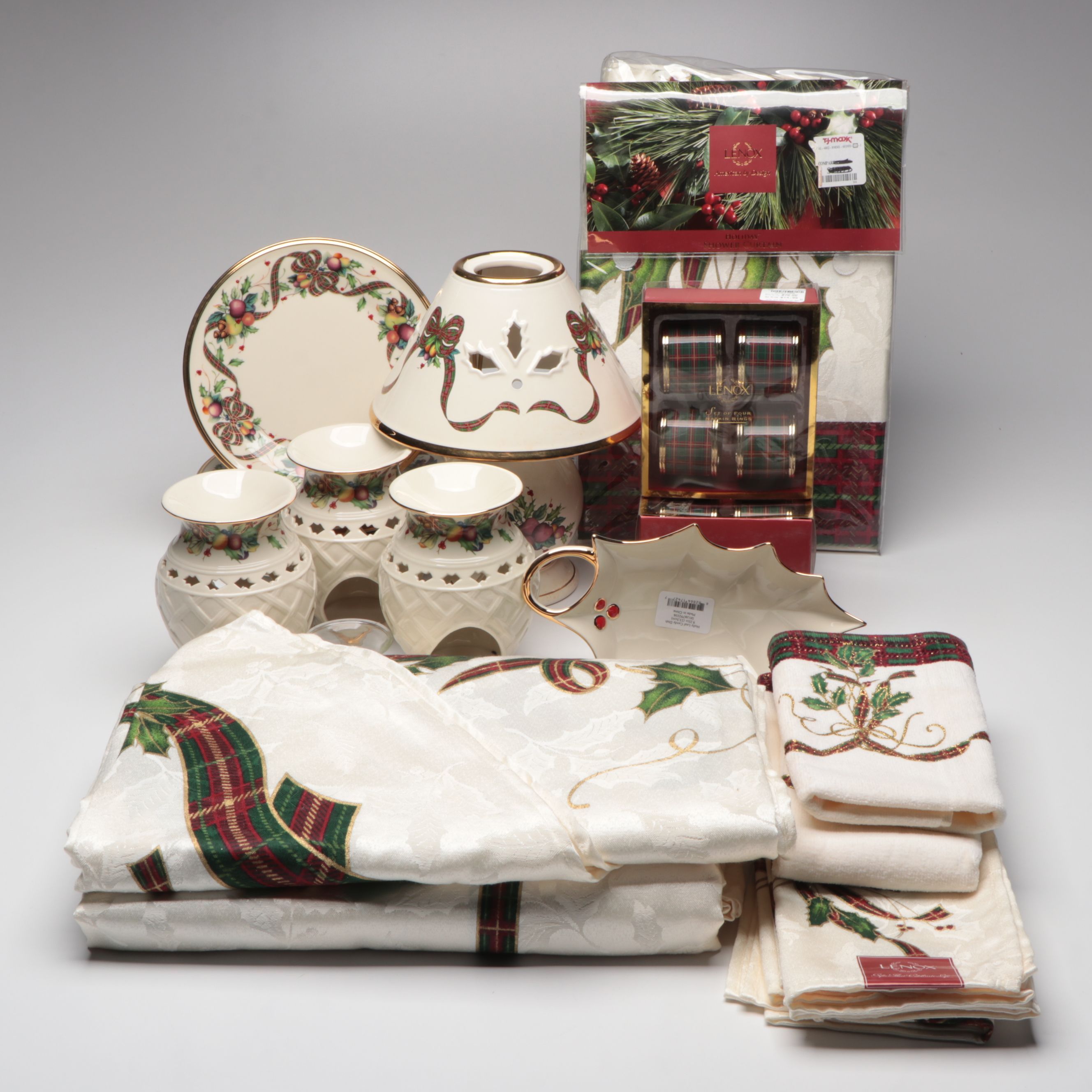 Lenox "Holiday Tartan" Candle Lamp, Dinnerware, and More Table Accessories