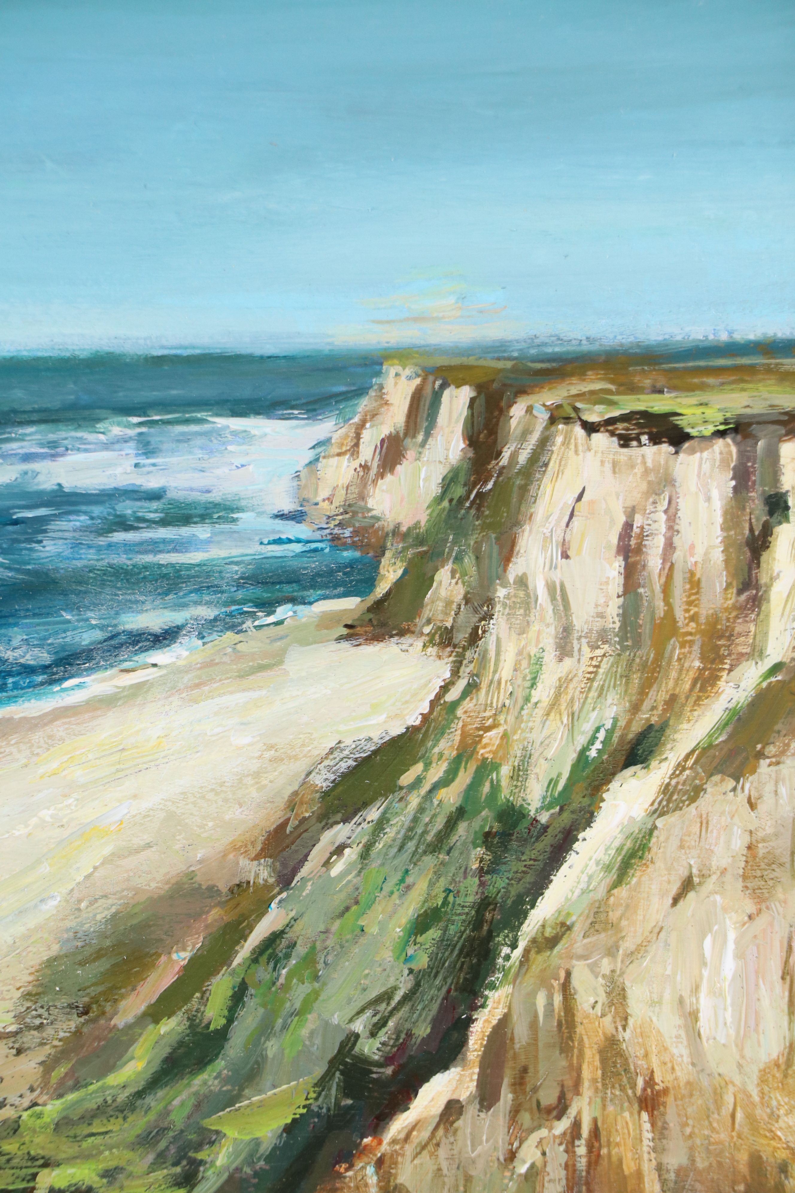 Agnes Rey Coastal Oil Painting "Amber Shore," 2025