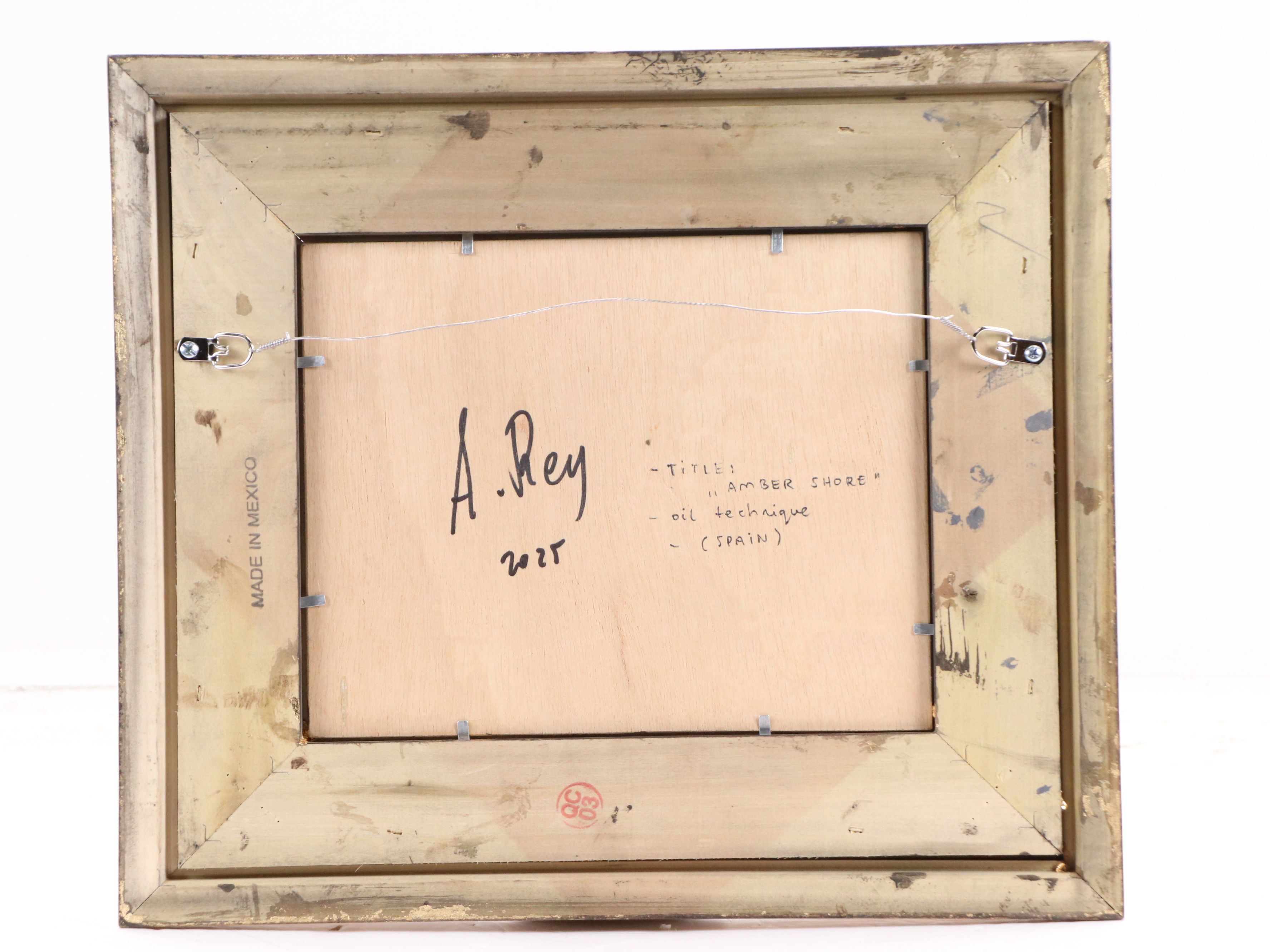 Agnes Rey Coastal Oil Painting "Amber Shore," 2025