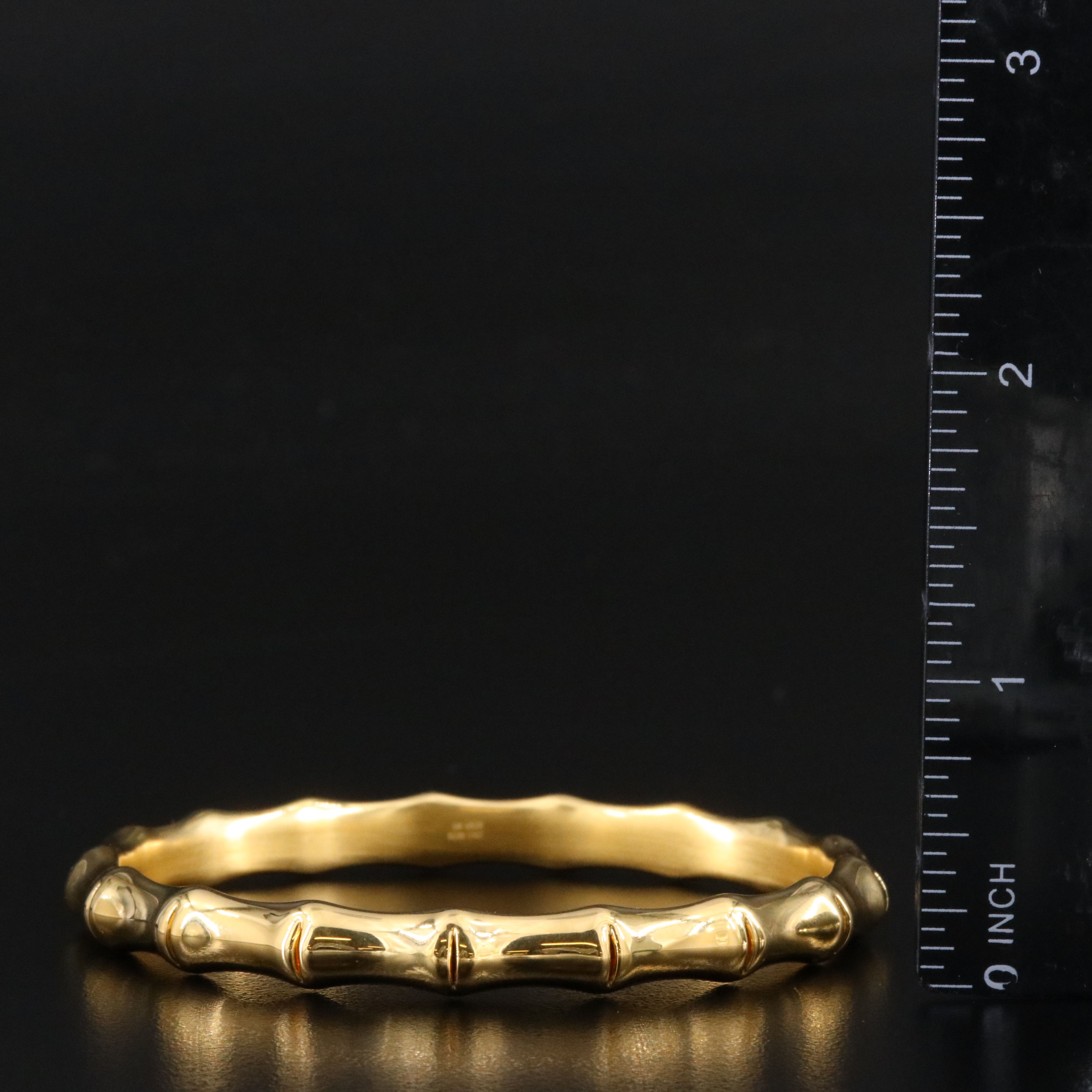 Italian Milor 14K Electroformed Bamboo Bangle Bracelet