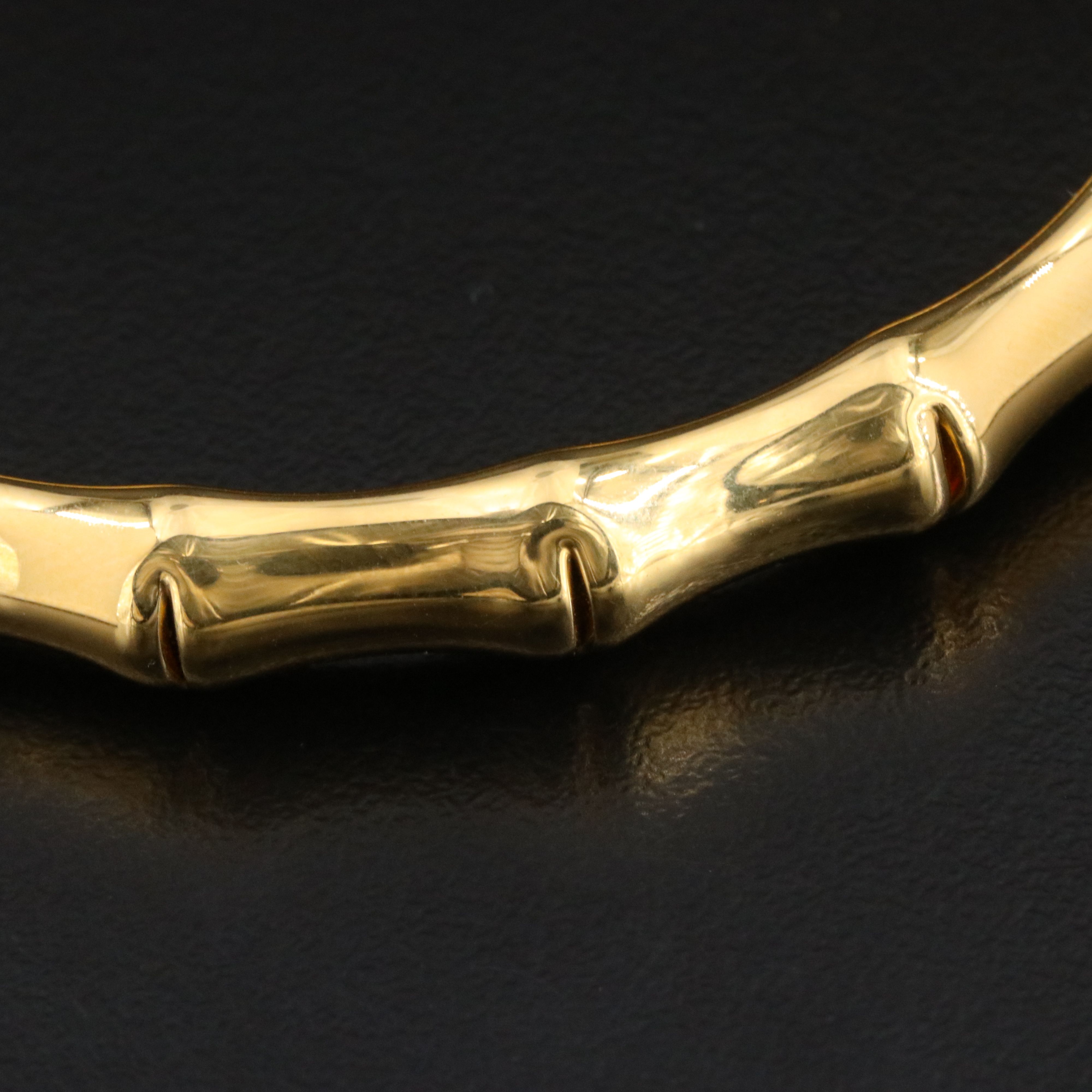 Italian Milor 14K Electroformed Bamboo Bangle Bracelet
