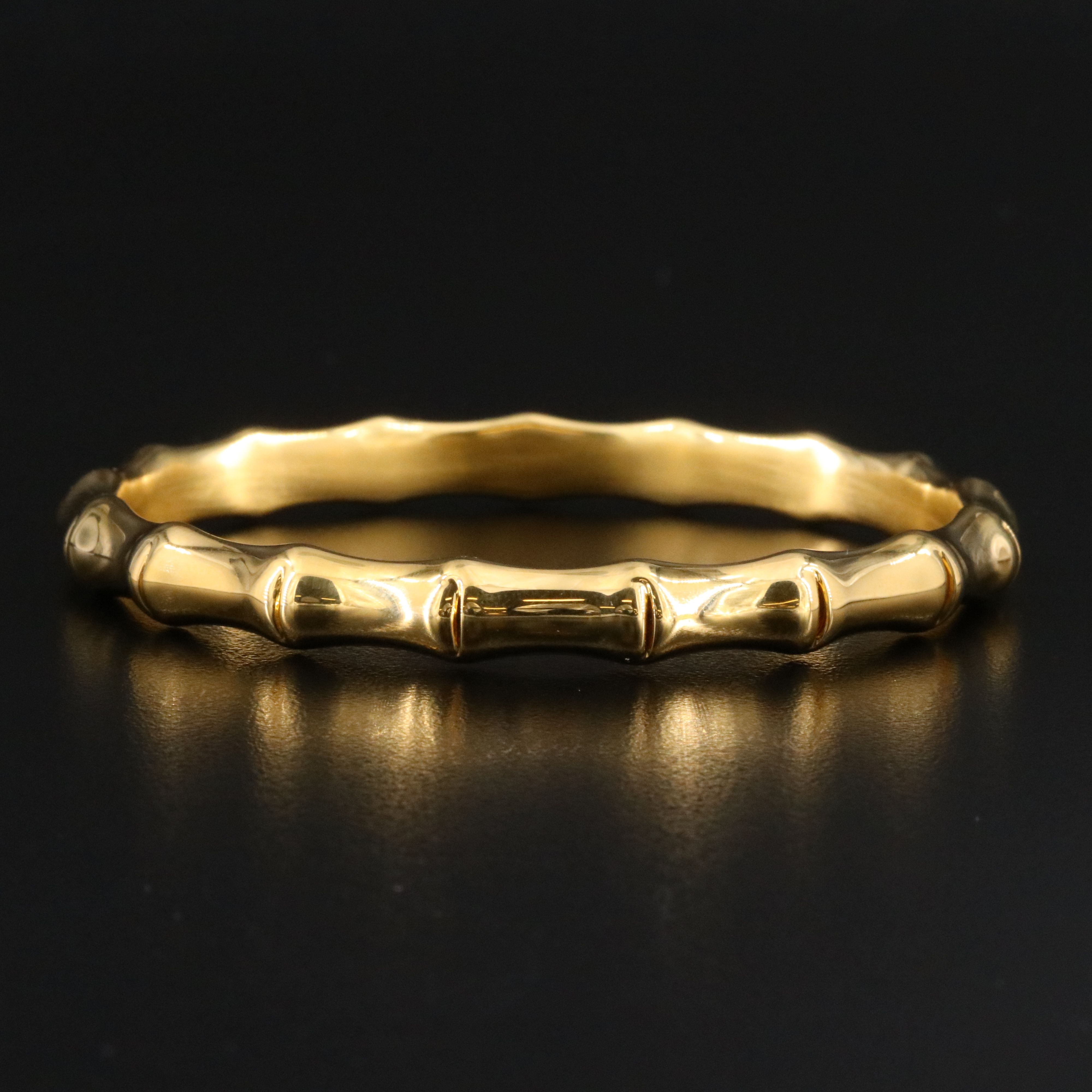 Italian Milor 14K Electroformed Bamboo Bangle Bracelet