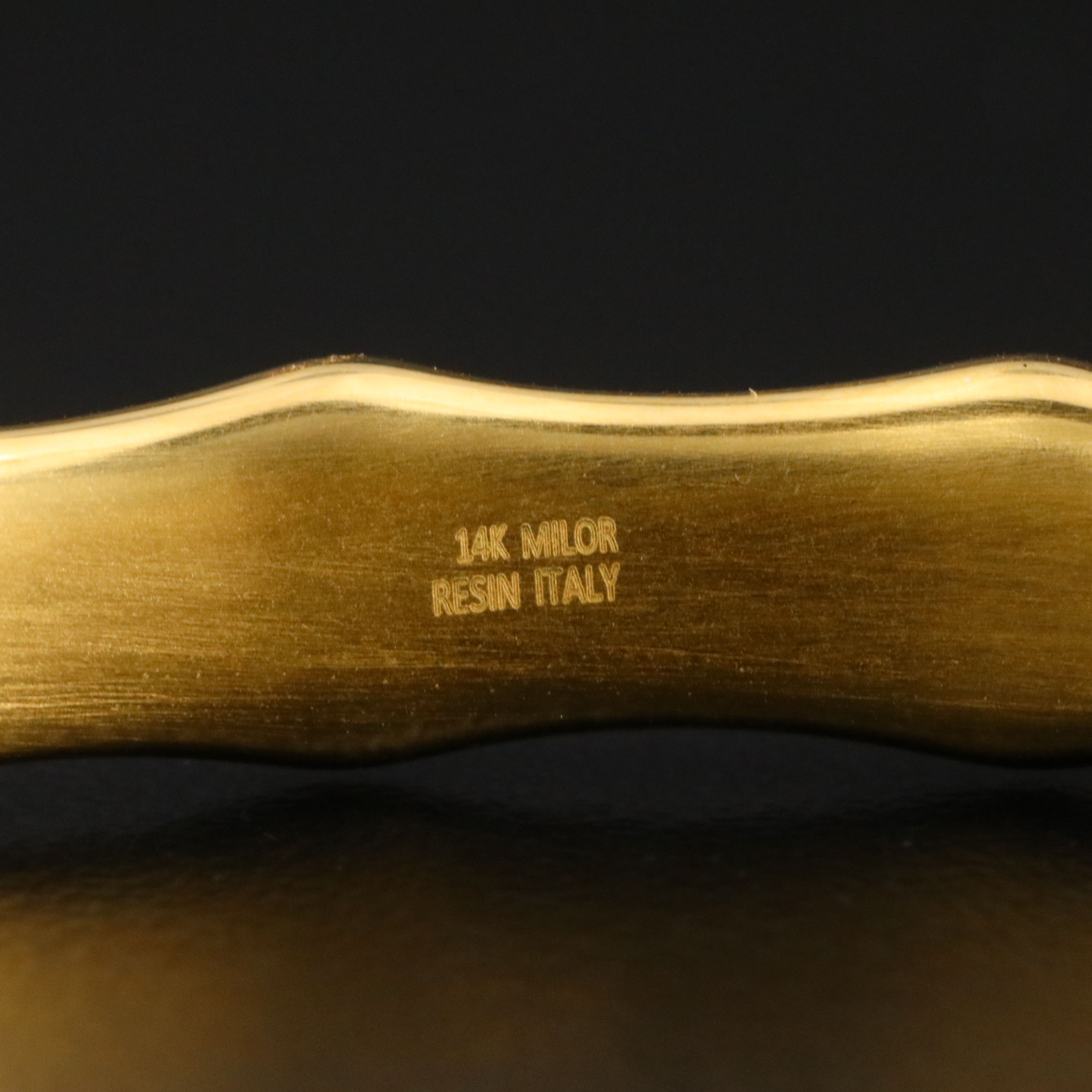 Italian Milor 14K Electroformed Bamboo Bangle Bracelet