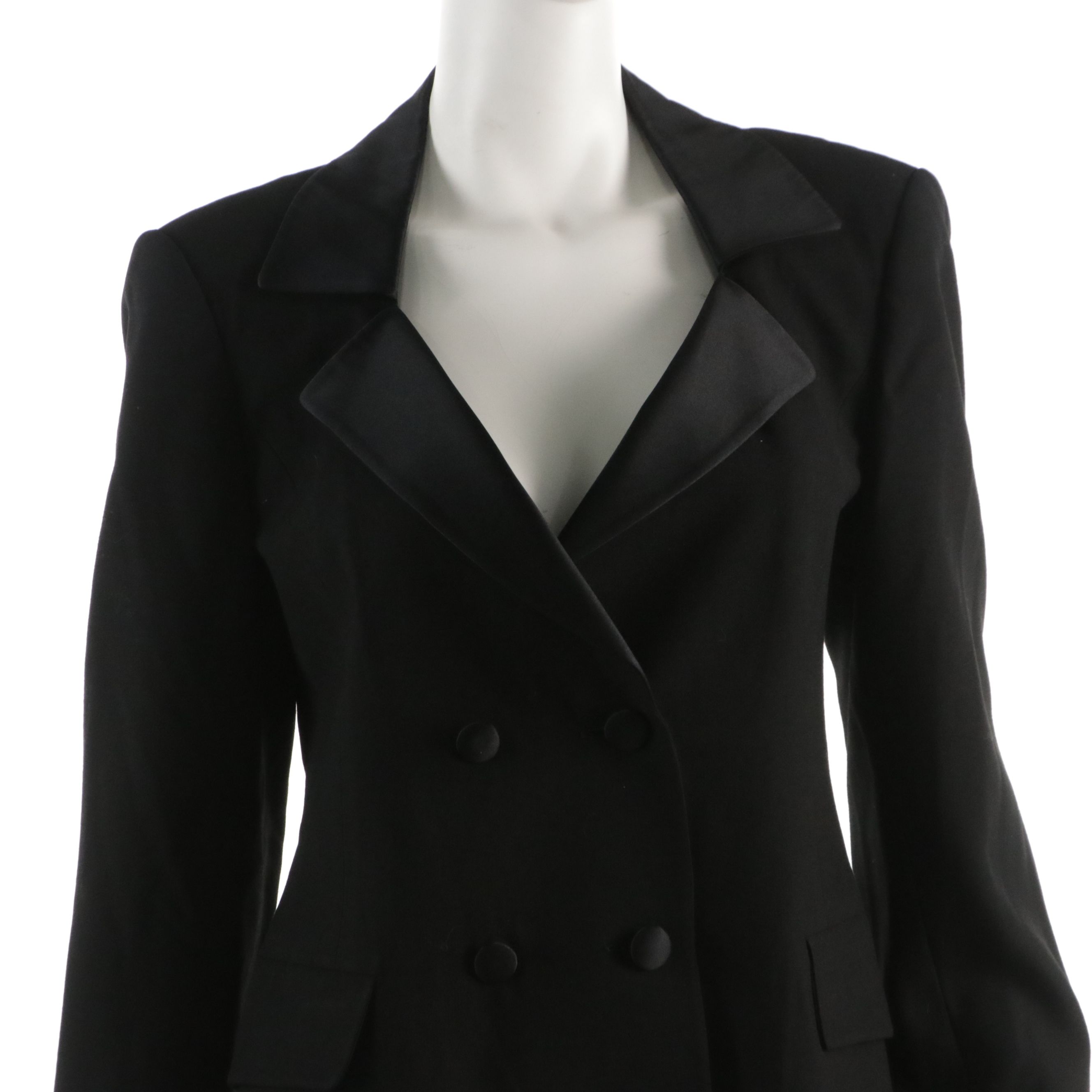Hermès Black Wool Double-Breasted Evening Jacket