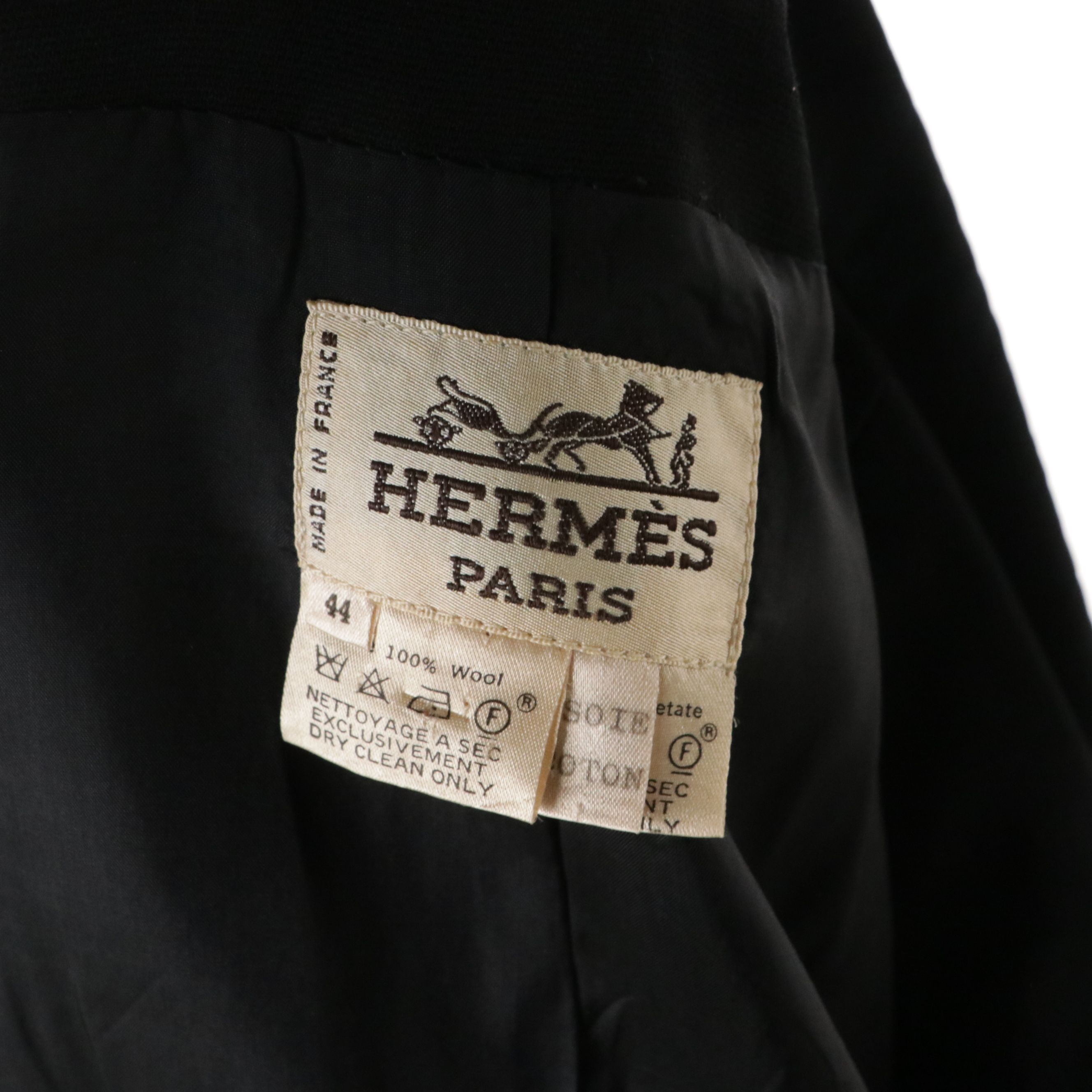 Hermès Black Wool Double-Breasted Evening Jacket